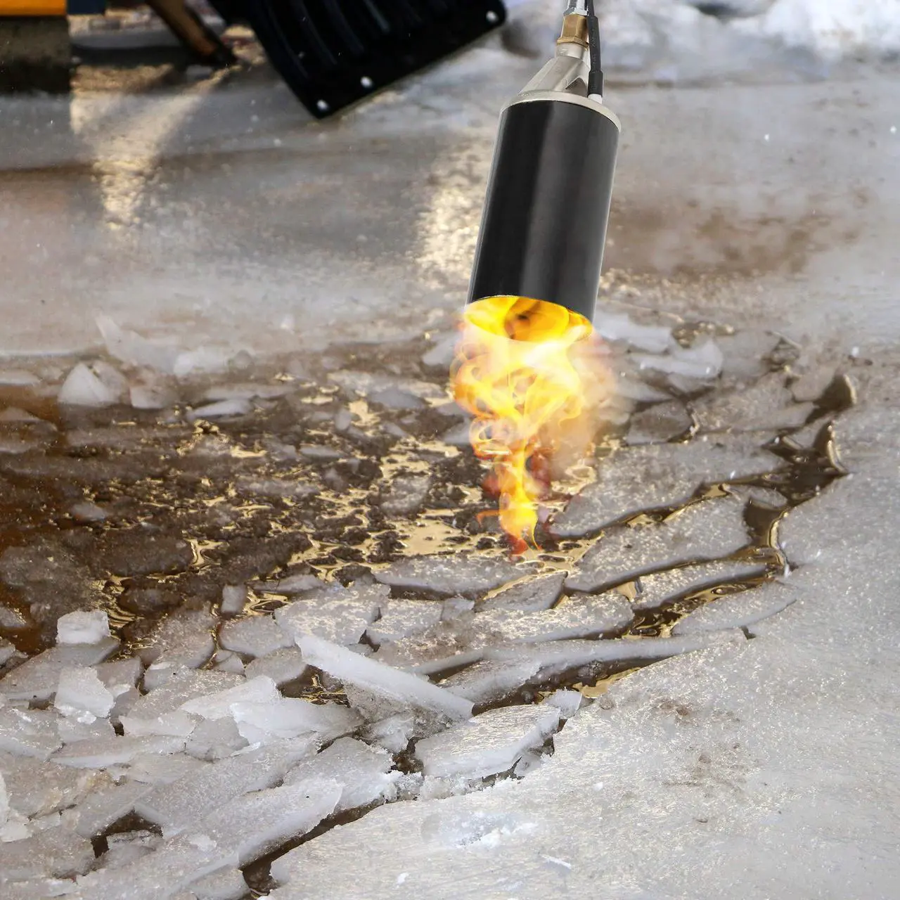 Alt view image 7 of 7 - Ivation Heavy-Duty Propane Torch | 340K BTU Gas-Powered Weed Burner with Push-Button Igniter, Adjustable Flame, 10 Hose & Safety Trigger for Melting, Welding, Roofing, Soldering, Wood Treating, Etc.