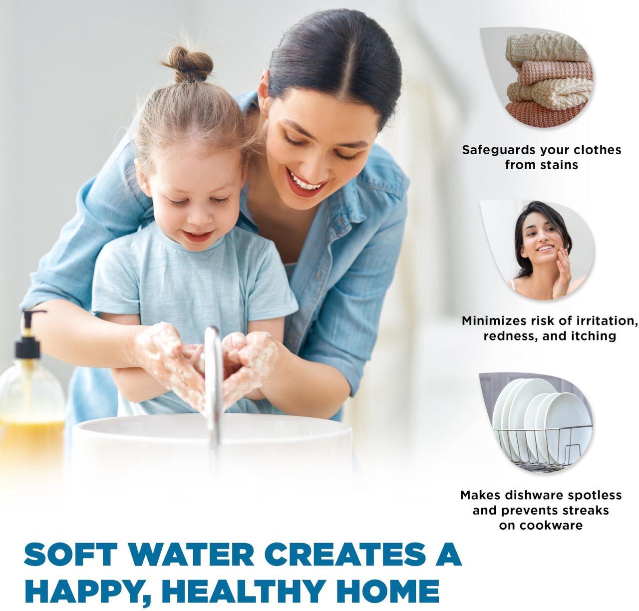 Alt view image 4 of 7 - Ivation H2O 40,000 Grain Water Softener with Patented Ceramic Discs, Automatic Whole House Soft Water Regeneration Reduces Magnesium & Hard Minerals & Improves Water Quality