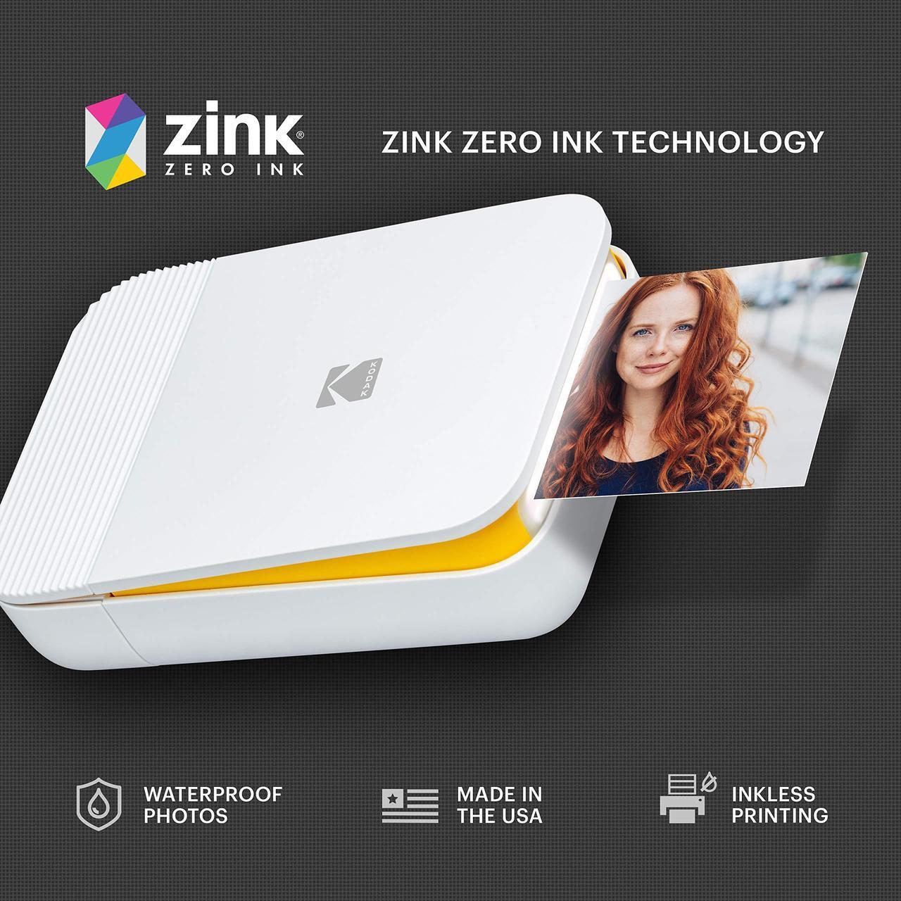Alt view image 6 of 6 - KODAK Smile Instant Digital Printer  Pop-Open Bluetooth Mini Printer for iPhone & Android  Edit, Print & Share 2x3 ZINK Photos w/FREE Smile App  White/ Yellow Title