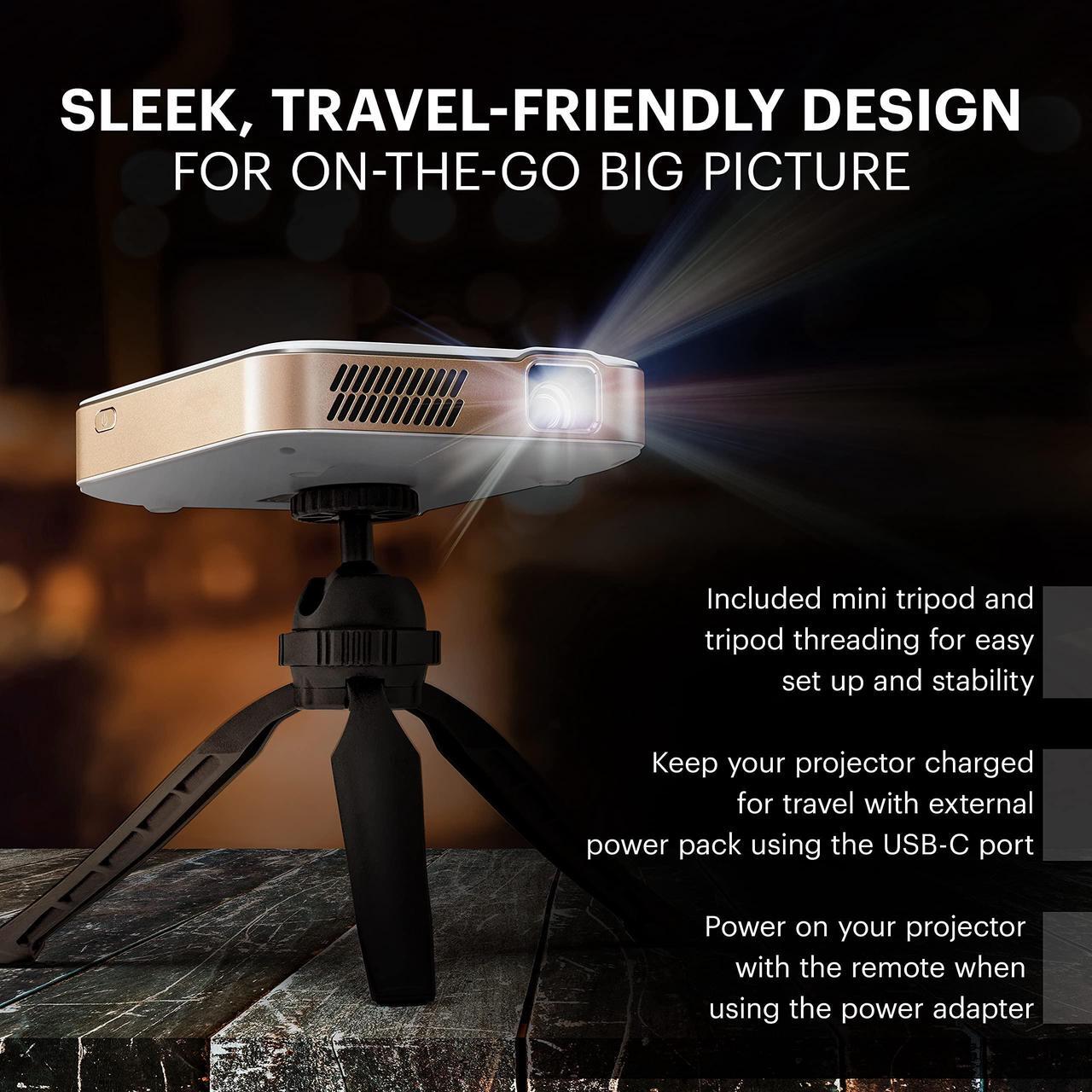 Alt view image 2 of 7 - KODAK Luma 400 Portable HD Smart Projector | Wi-Fi, Bluetooth, HDMI & USB Compatible Mini Home Theater System Up to 150 | 720p Native Resolution (4K), 200 ansi Lumens | Tripod Included