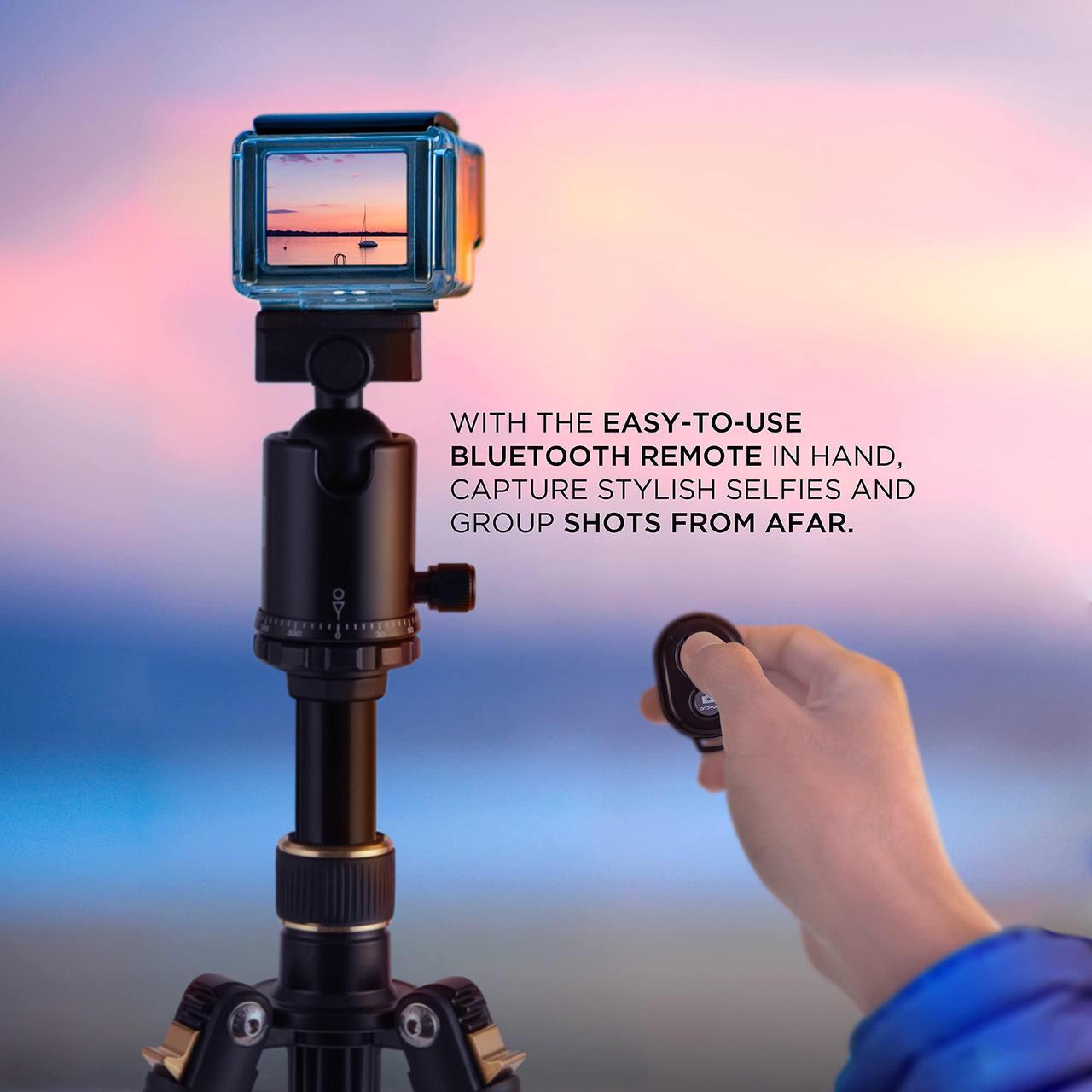 Alt view image 7 of 7 - KODAK Photo Gear 63 Tripod & Monopod with 360° Ball Head | Premium Professional 2-in-1 Aluminum Camera Stand with Bluetooth Remote Control & Smartphone Adapter | Compact & Portable for Work & Travel