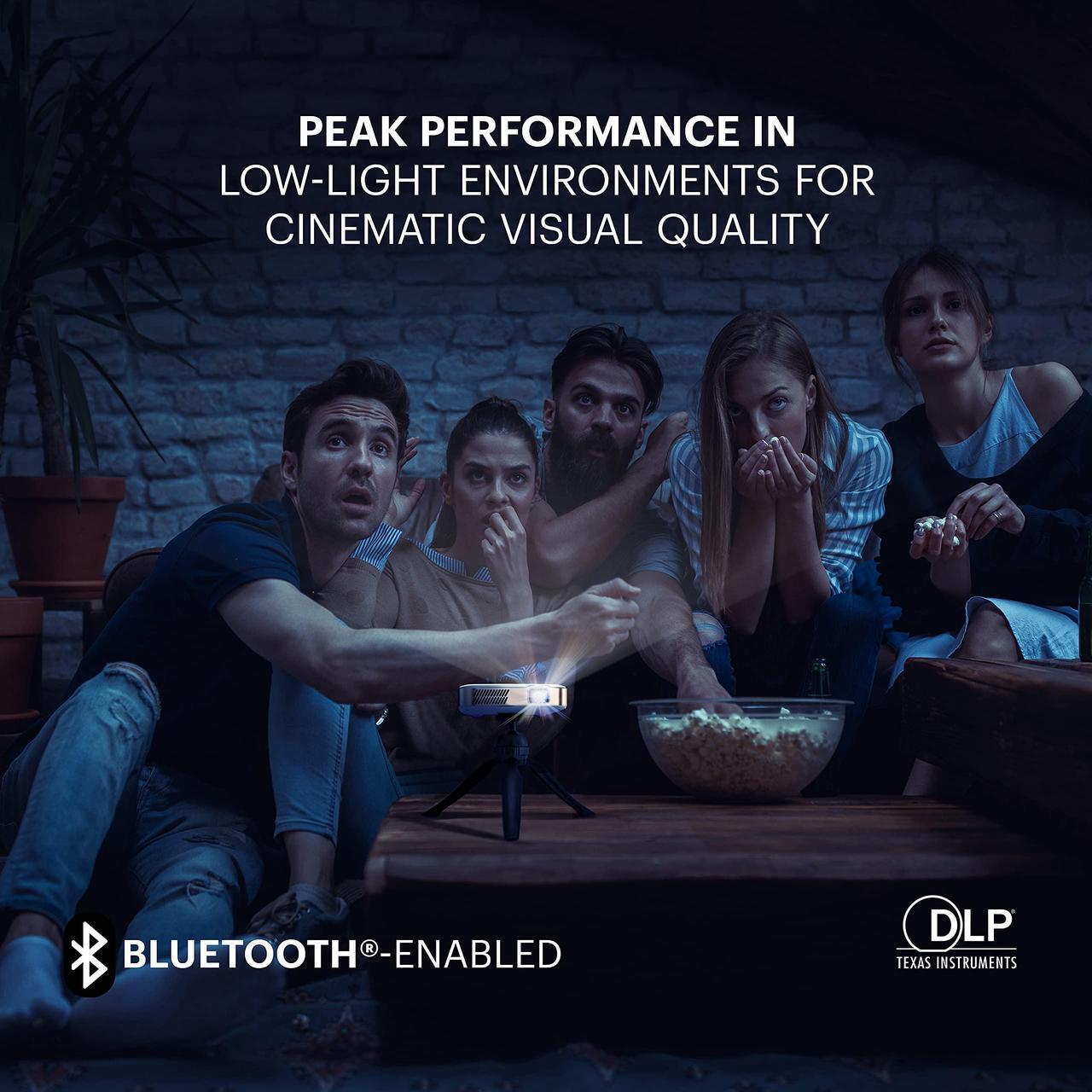 Alt view image 7 of 7 - KODAK Luma 400 Portable HD Smart Projector | Wi-Fi, Bluetooth, HDMI & USB Compatible Mini Home Theater System Up to 150 | 720p Native Resolution (4K), 200 ansi Lumens | Tripod Included