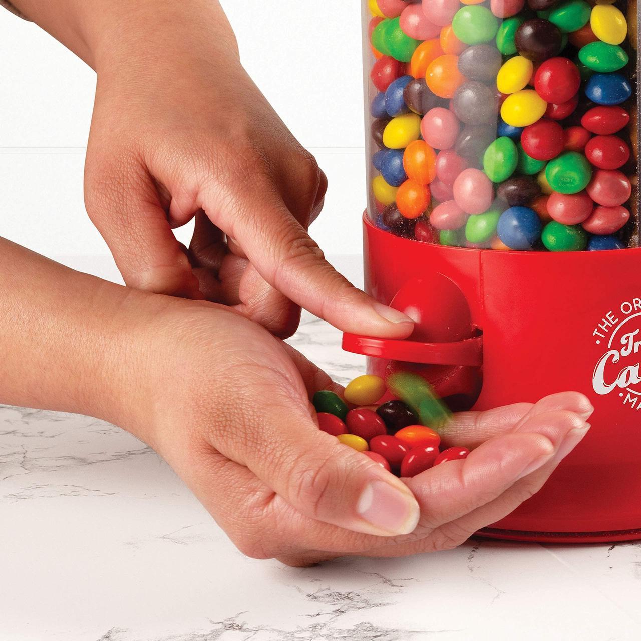 Alt view image 2 of 4 - Handy Gourmet The Original Polystyrene Triple Candy Machine - Fun Candy & Nut Dispenser - New & Improved (Red) - 360 Degree and 3 Compartments
