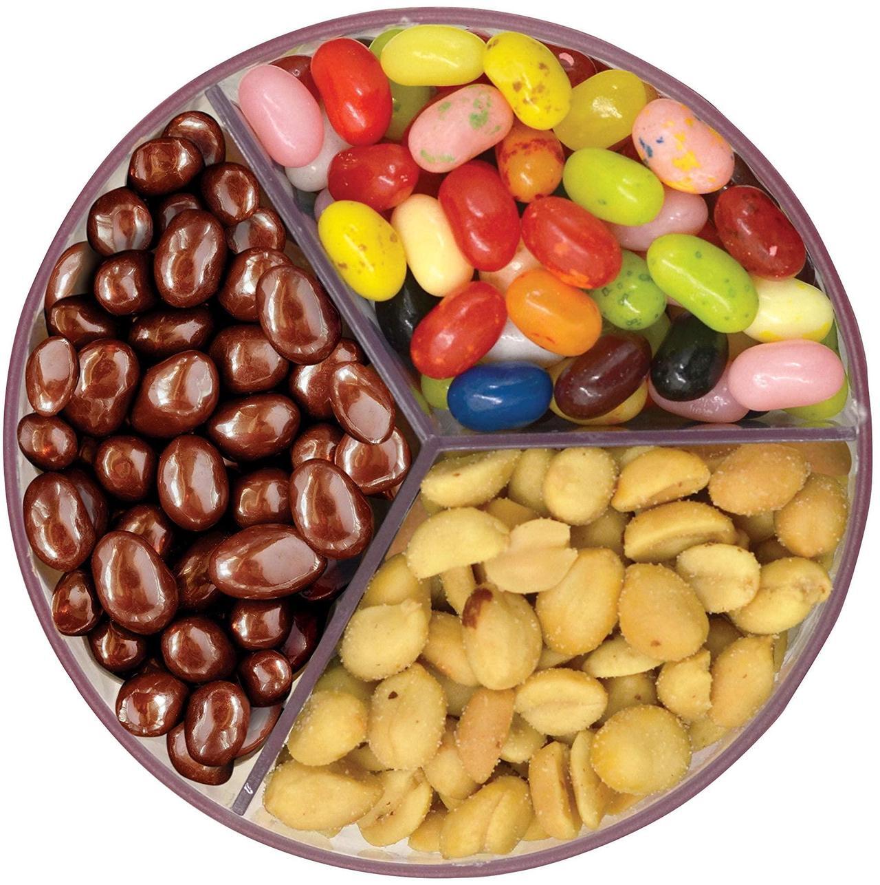 Alt view image 3 of 4 - Handy Gourmet The Original Polystyrene Triple Candy Machine - Fun Candy & Nut Dispenser - New & Improved (Red) - 360 Degree and 3 Compartments