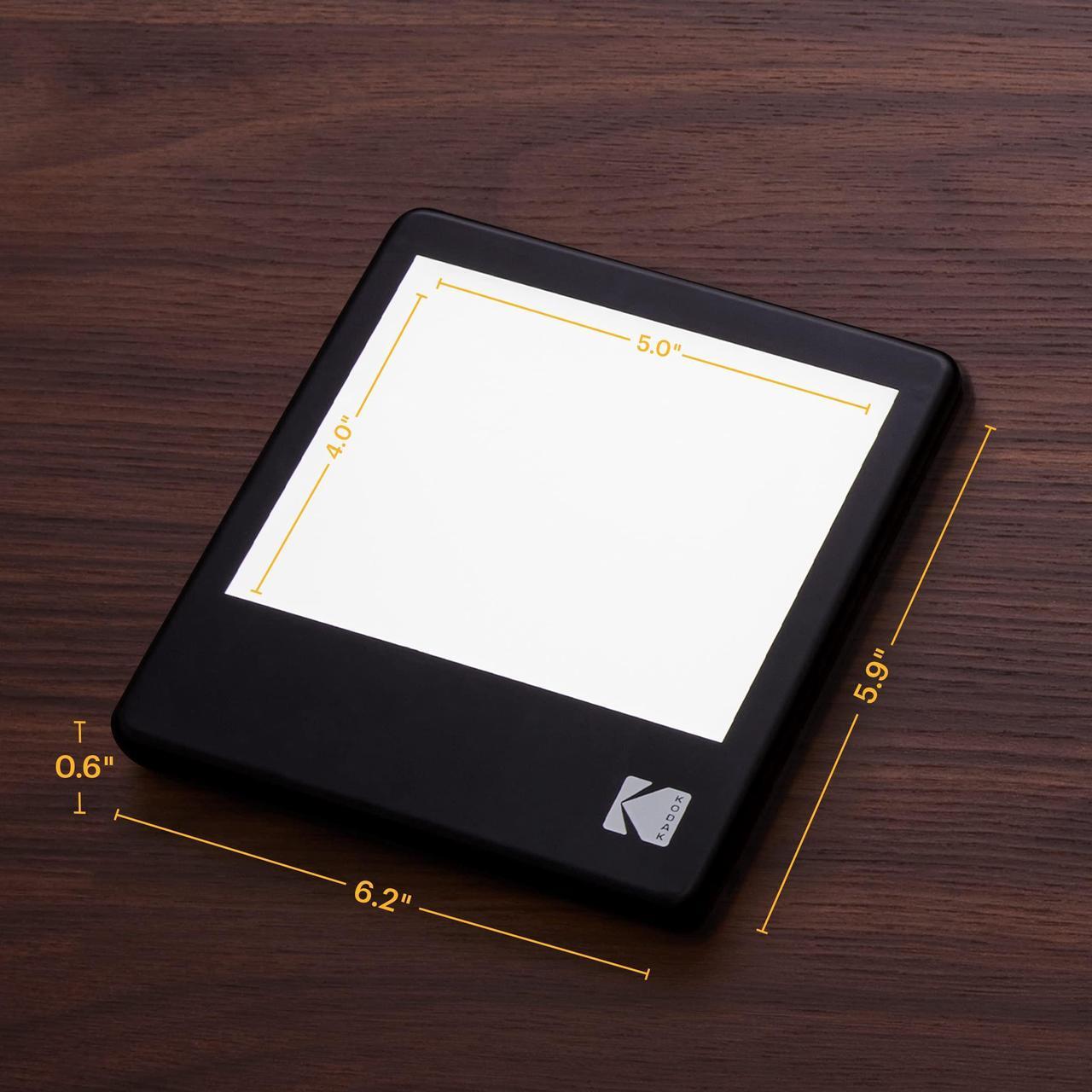 Alt view image 2 of 7 - KODAK LED Light Box 5x4 for Negatives, Slides & Films | Illuminated Board Panel for Viewing & Scanning Photos, Tattoo Drawing, Artist Sketching, Stenciling & More | Glare-Free, Battery & USB Powered