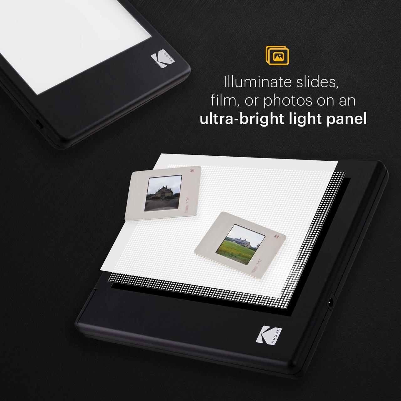 Alt view image 4 of 7 - KODAK LED Light Box 5x4 for Negatives, Slides & Films | Illuminated Board Panel for Viewing & Scanning Photos, Tattoo Drawing, Artist Sketching, Stenciling & More | Glare-Free, Battery & USB Powered