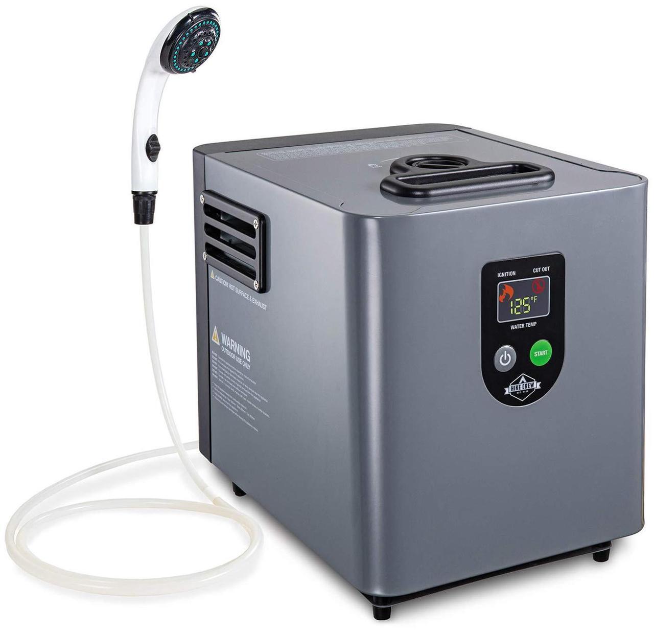 Main image of Hike Crew Portable Propane Water Heater & Shower Pump  Compact Outdoor Cleaning & Showering System w/ LCD & Auto Safety Shutoff for Instant Hot Water While Camping, Hiking  Carry Case Included