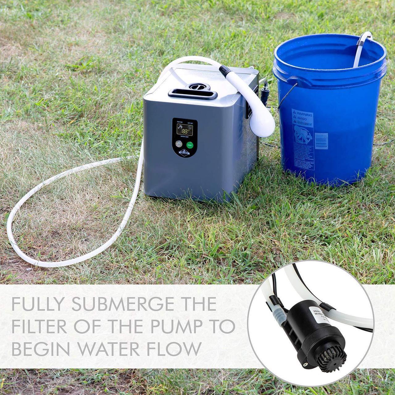 Alt view image 6 of 7 - Hike Crew Portable Propane Water Heater & Shower Pump  Compact Outdoor Cleaning & Showering System w/ LCD & Auto Safety Shutoff for Instant Hot Water While Camping, Hiking  Carry Case Included