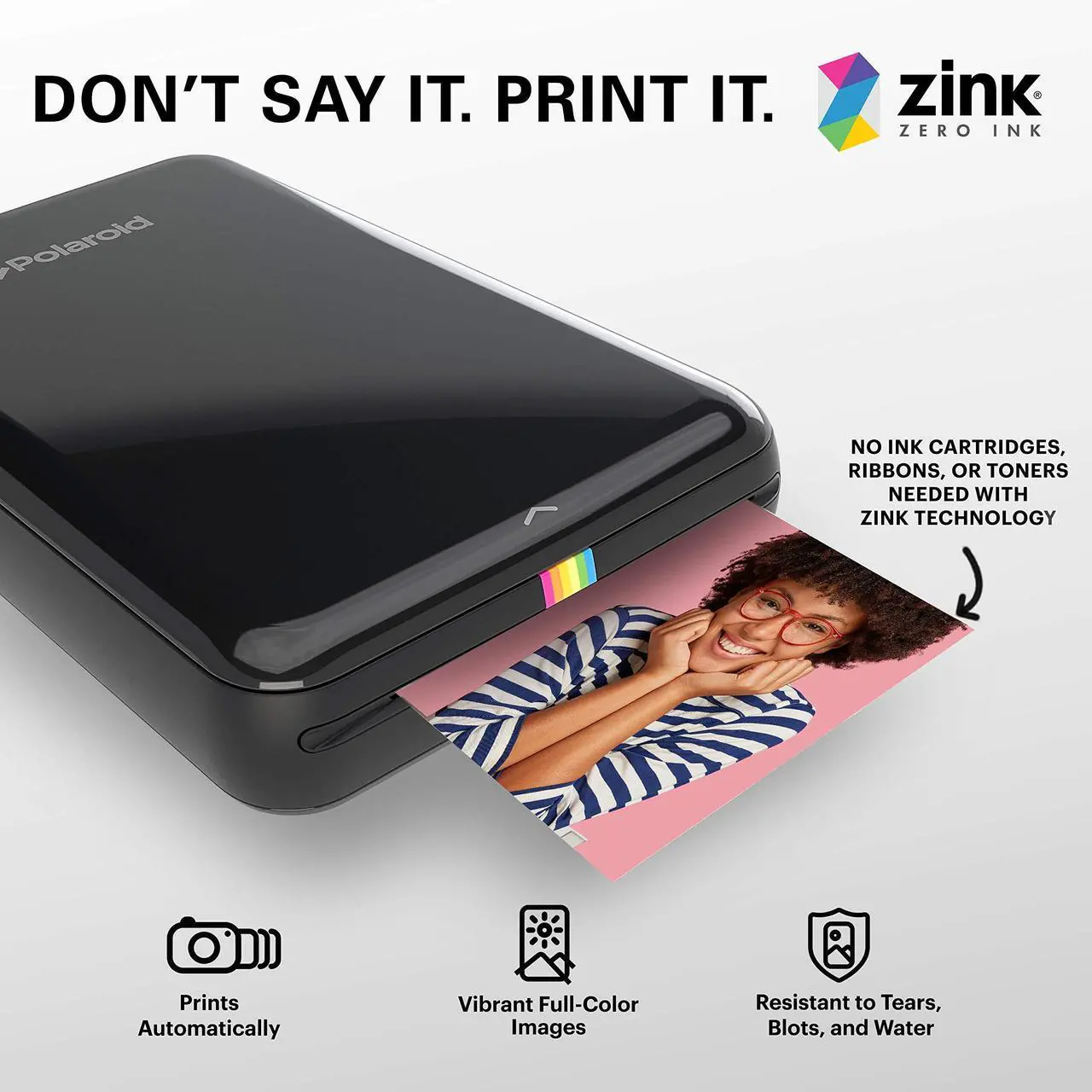 Alt view image 4 of 4 - Zink 2"x3" Premium Instant Photo Paper (50 Pack) Compatible with Polaroid Snap, Snap Touch, Zip and Mint Cameras and Printers