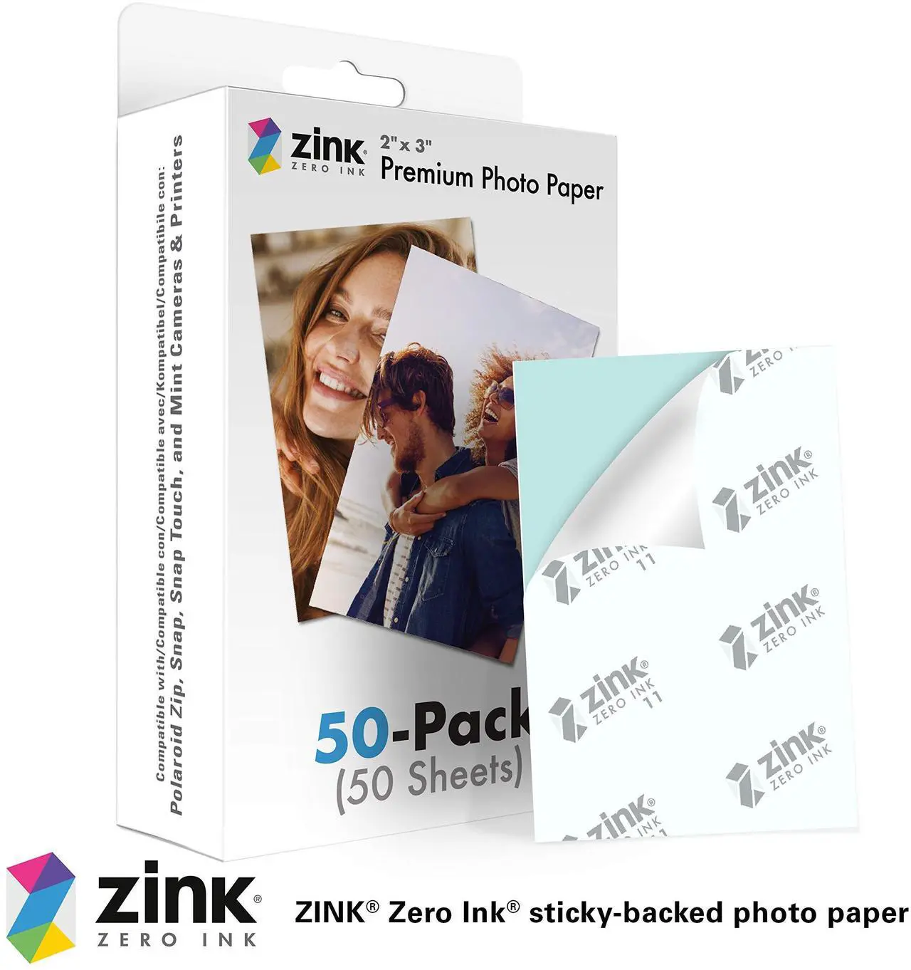 Alt view image 2 of 4 - Zink 2"x3" Premium Instant Photo Paper (50 Pack) Compatible with Polaroid Snap, Snap Touch, Zip and Mint Cameras and Printers
