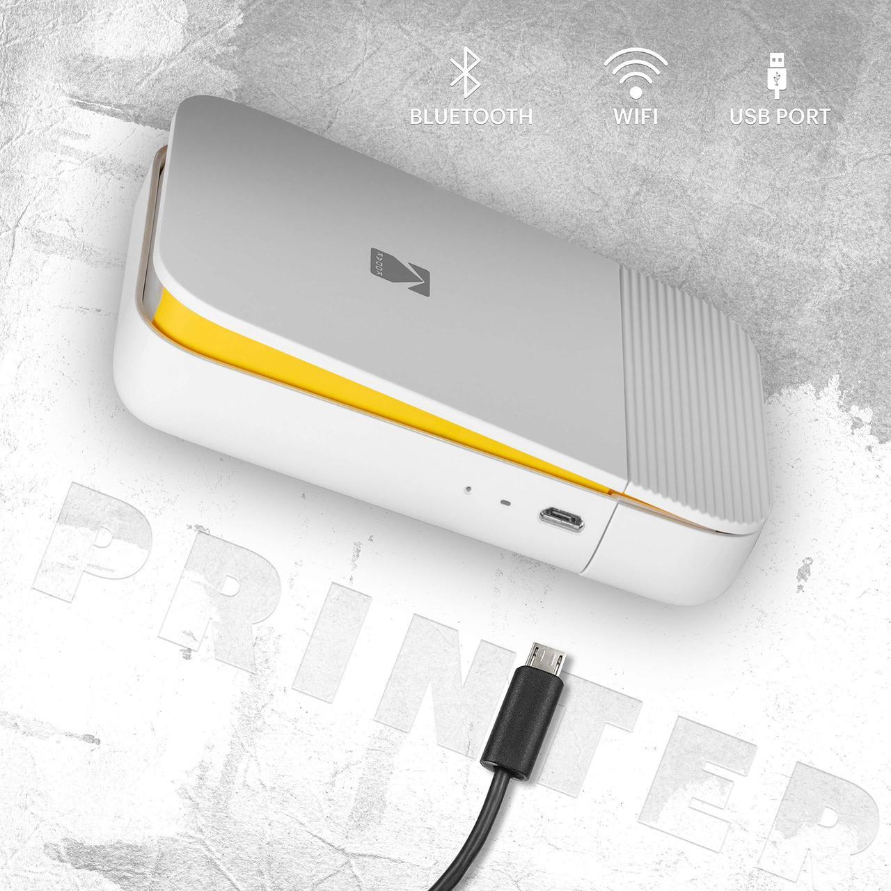 Alt view image 3 of 6 - KODAK Smile Instant Digital Printer  Pop-Open Bluetooth Mini Printer for iPhone & Android  Edit, Print & Share 2x3 ZINK Photos w/FREE Smile App  White/ Yellow Title