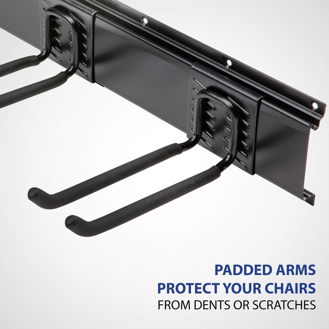 Alt view image 3 of 5 - RaxGo Chair Storage Rack, Wall Mounted Folding Chairs Organizer and Hanger System ,For Home, Garage, Heavy Duty