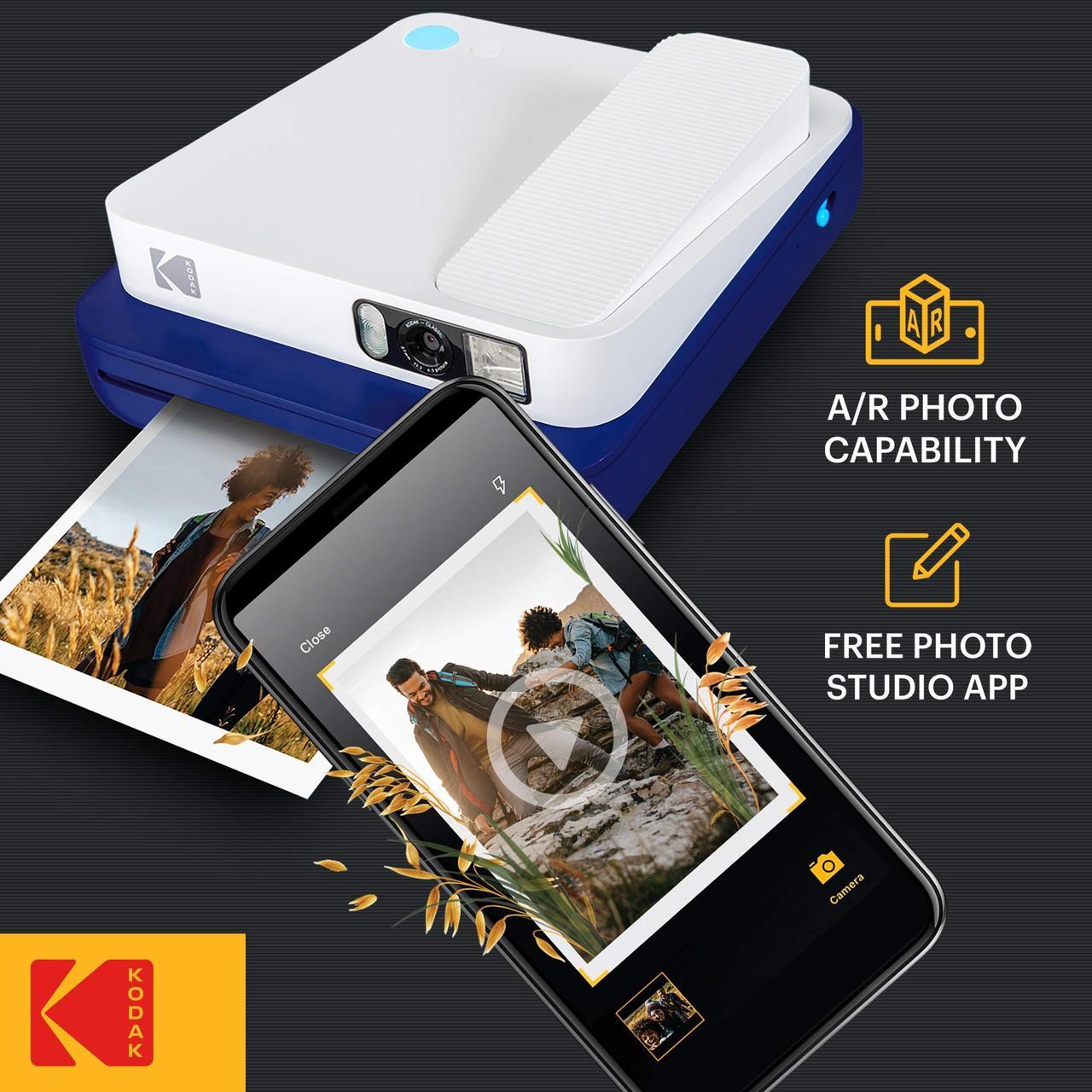 Alt view image 2 of 7 - Zink KODAK Smile Classic Digital Instant Camera for 3.5 x 4.25 Zink Photo Paper - Bluetooth, 16MP Pictures (Blue)