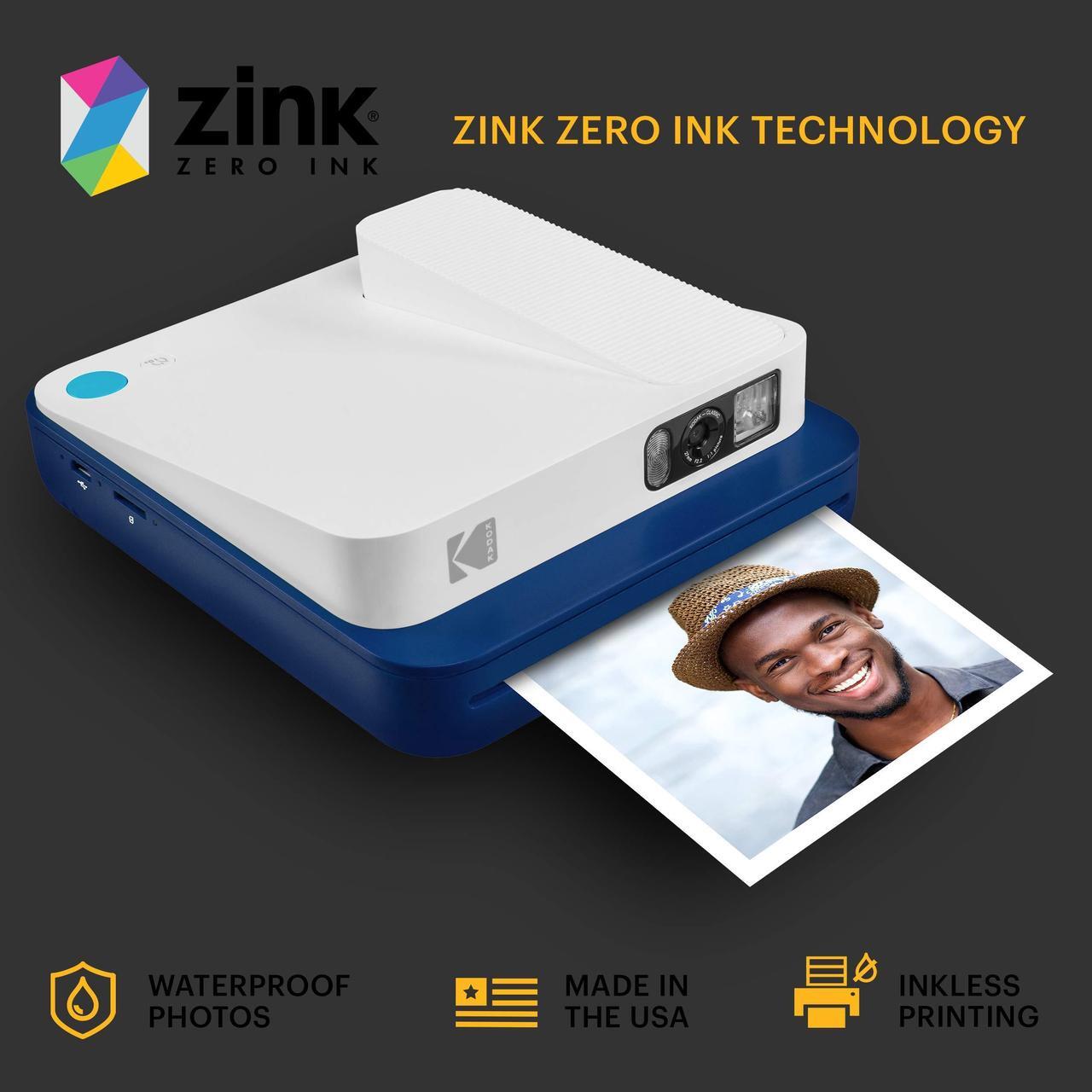 Alt view image 4 of 7 - Zink KODAK Smile Classic Digital Instant Camera for 3.5 x 4.25 Zink Photo Paper - Bluetooth, 16MP Pictures (Blue)