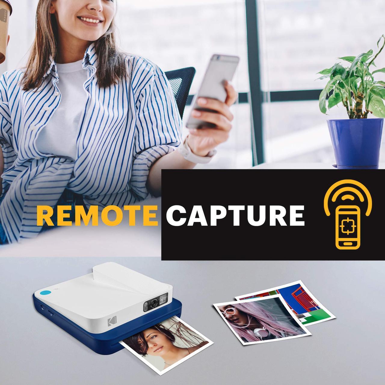 Alt view image 6 of 7 - Zink KODAK Smile Classic Digital Instant Camera for 3.5 x 4.25 Zink Photo Paper - Bluetooth, 16MP Pictures (Blue)