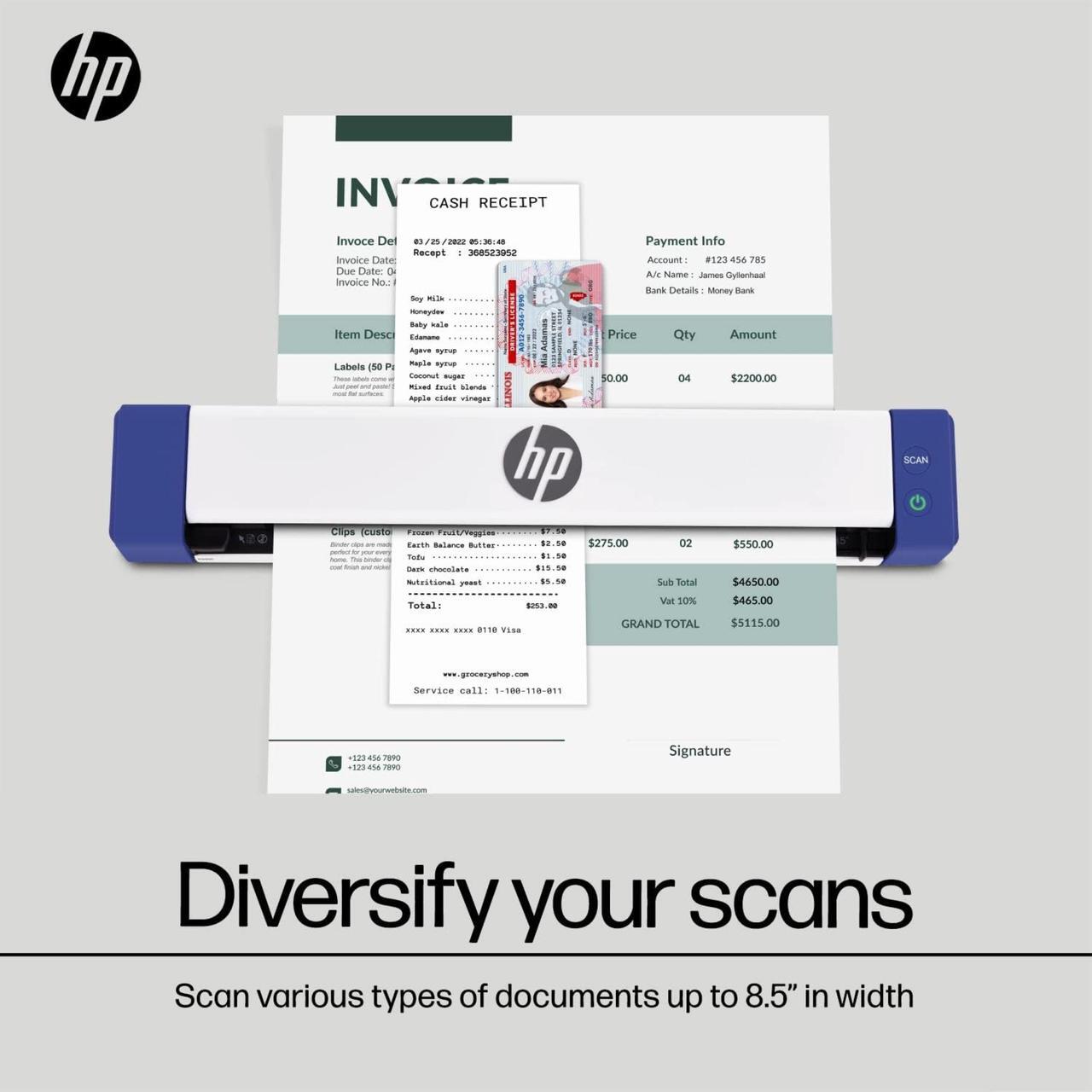 Alt view image 2 of 8 - HP USB Document Scanner & Photo Scanner for 1-Sided Sheetfed Digital Scanning
