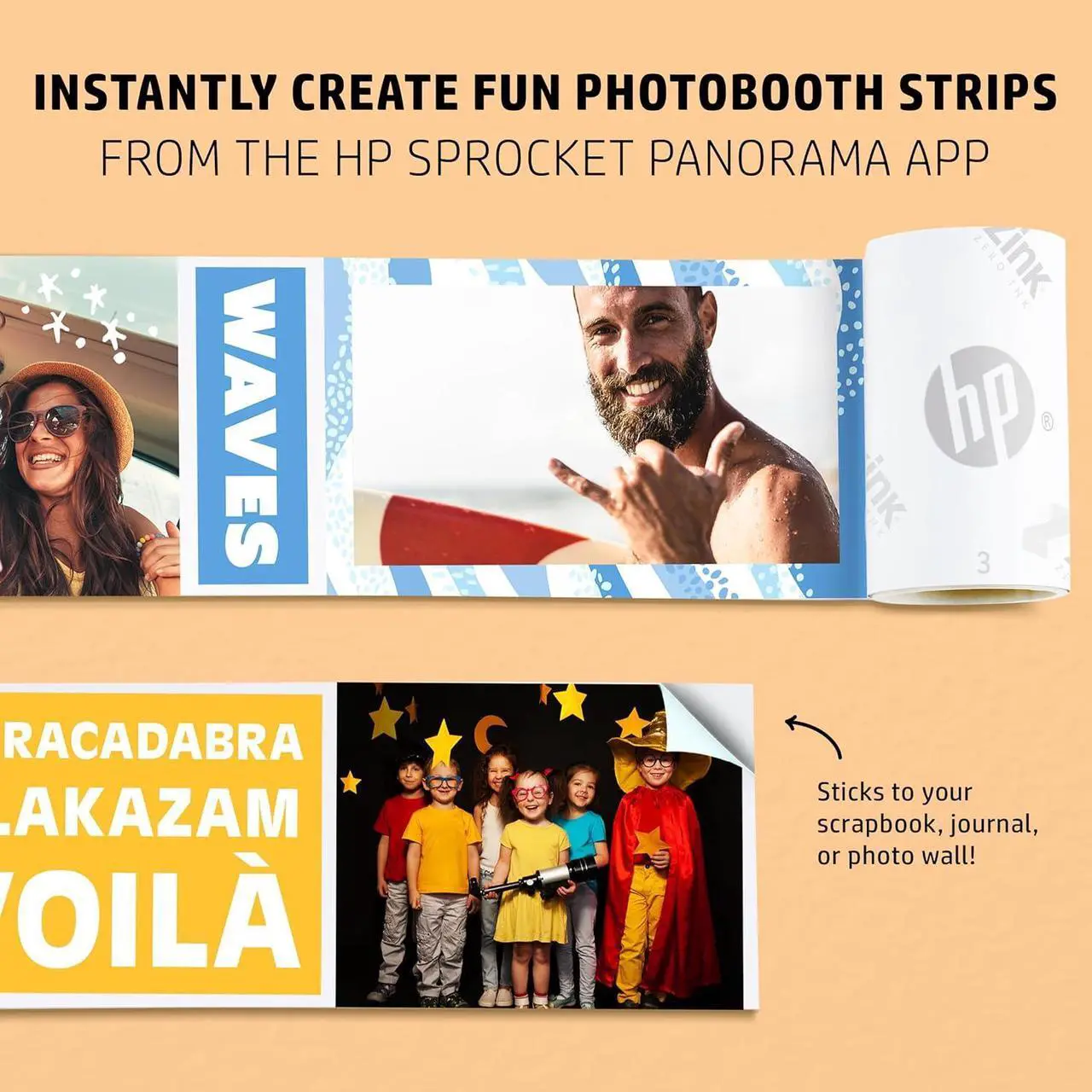 Alt view image 5 of 7 - HP Sprocket Panorama Instant Portable Color Label & Photo Printer with Bluetooth White