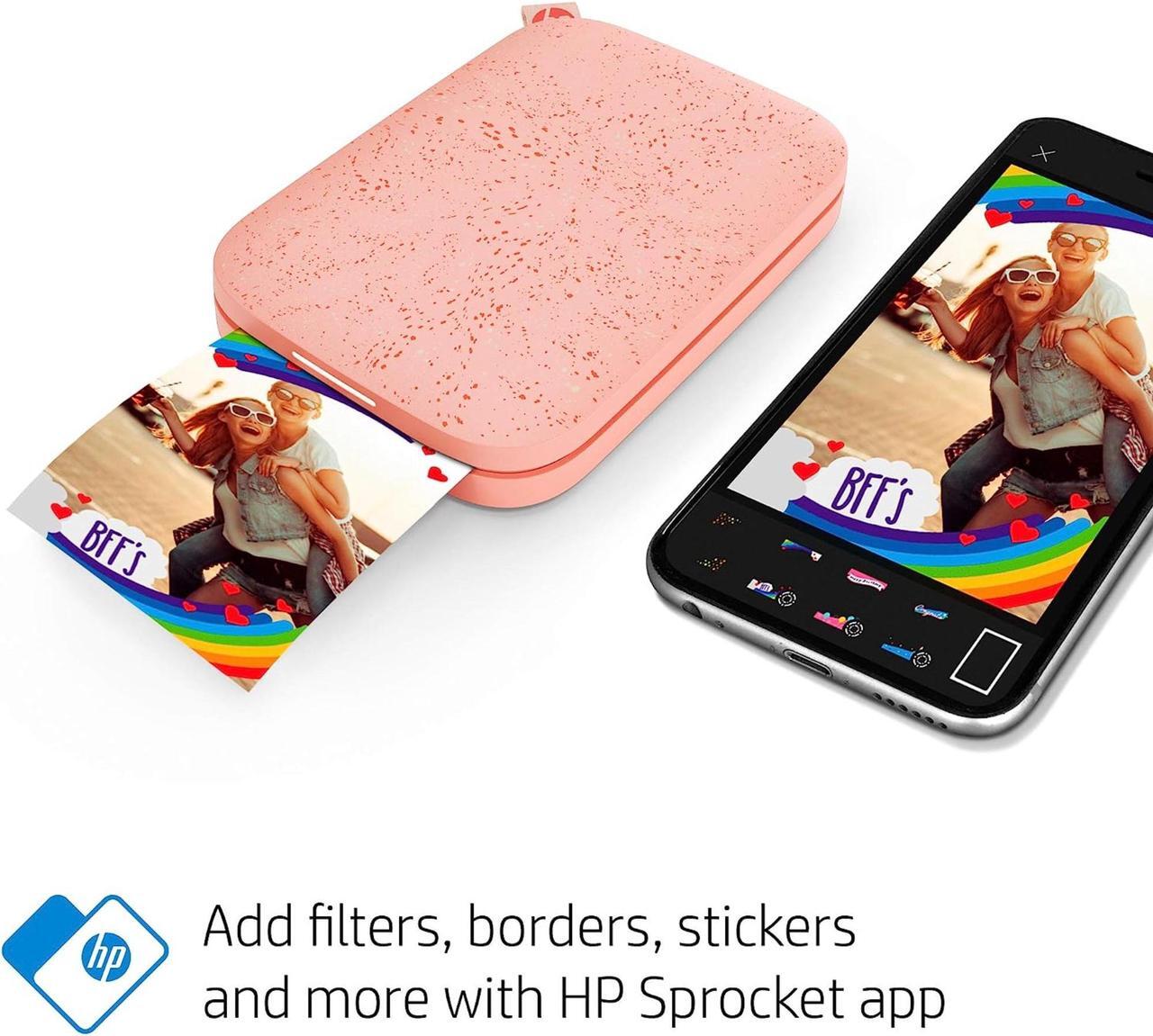 Alt view image 2 of 7 - HP Sprocket Portable 2x3" Instant Photo Printer (Blush Pink), Prints From iOS or Android Devices