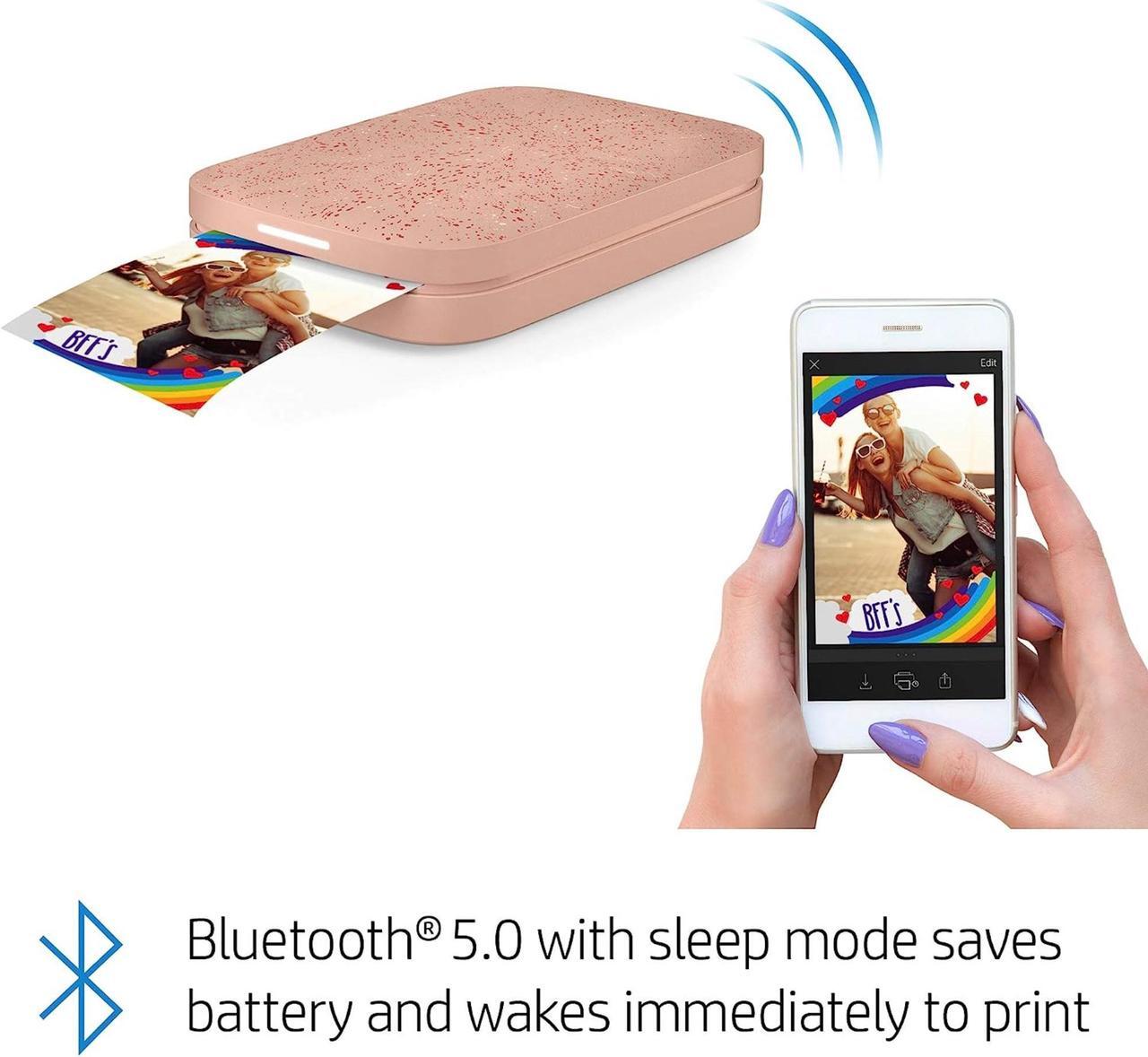 Alt view image 3 of 7 - HP Sprocket Portable 2x3" Instant Photo Printer (Blush Pink), Prints From iOS or Android Devices