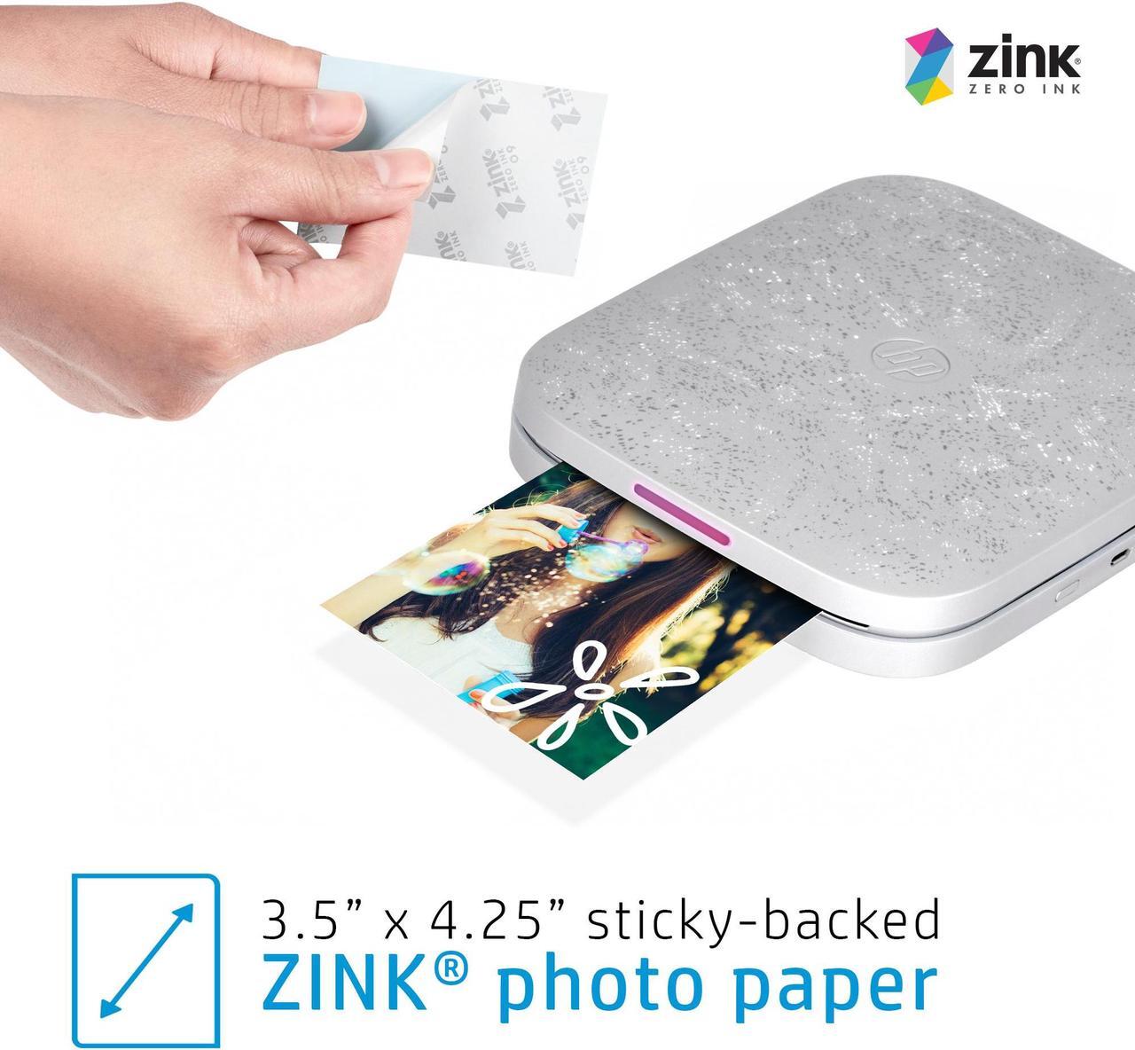 Alt view image 3 of 7 - HP Sprocket 3x4 Instant Photo Printer Prints 3.5x4.25 Photos from iOS & Android - White
