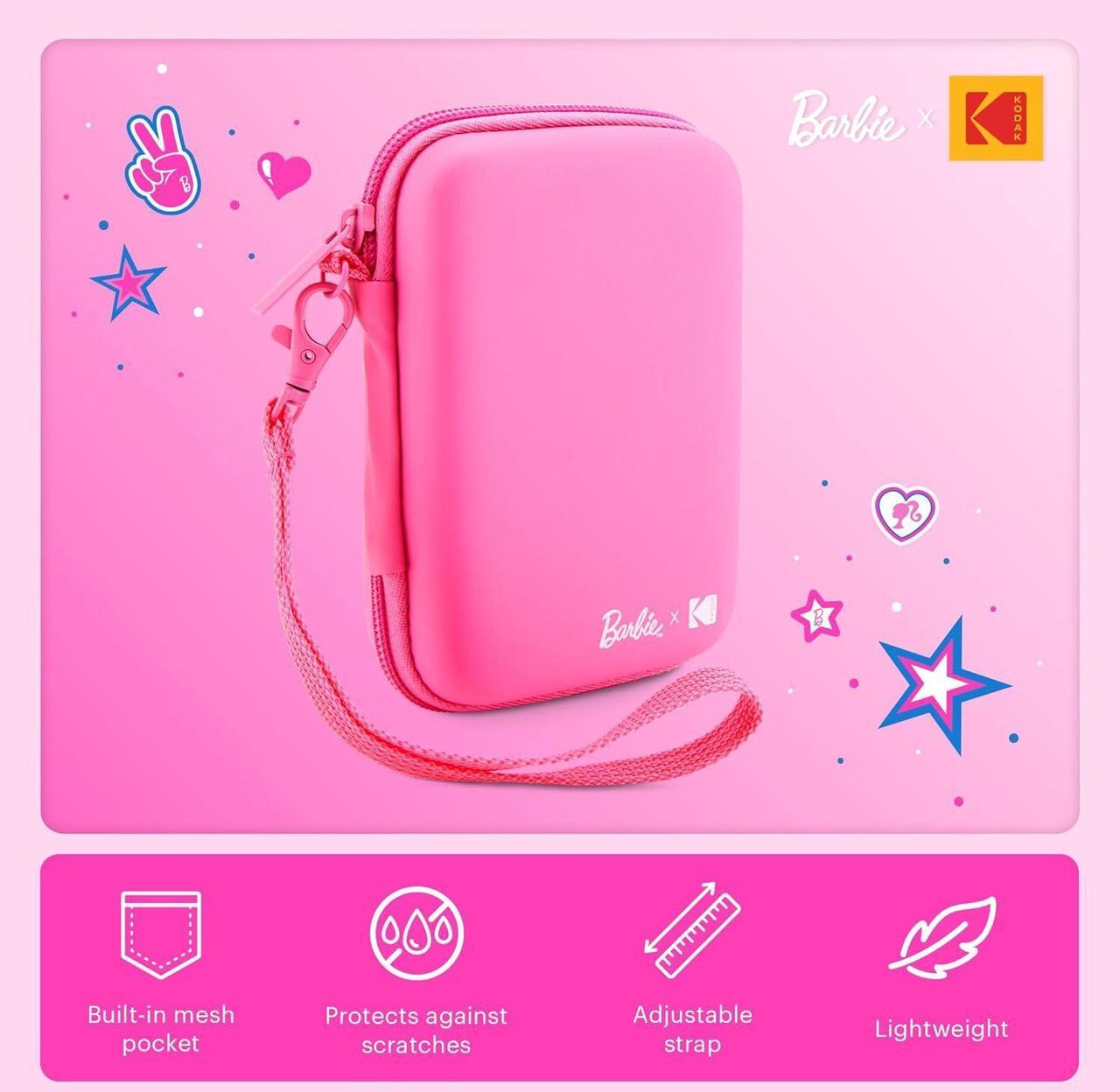 Alt view image 3 of 6 - Barbie x Kodak EVA Travel Case with Removable Strap, Built-in Mesh Pocket Stores Zink Paper & More!