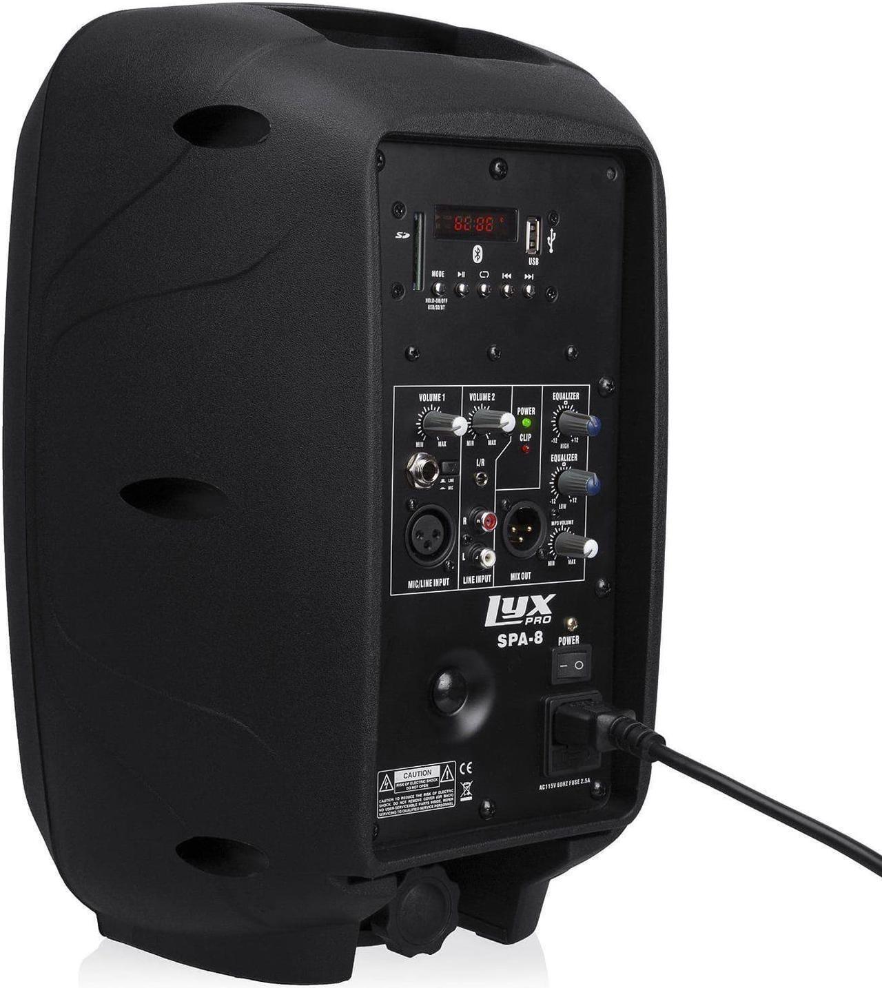 Alt view image 5 of 9 - Small PA System, 100w RMS Power Active Speaker, Bluetooth SD USB MP3 AUX Input