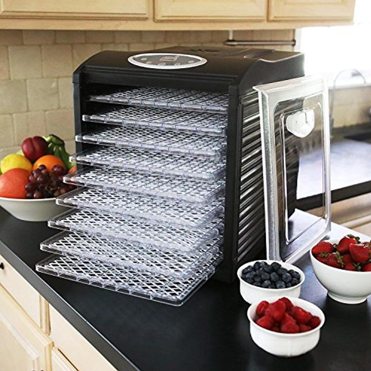 Alt view image 5 of 8 - Electric Beef Jerky Countertop Food Dehydrator for a Healthy Diet, Extend Shelf Life, with 9 Drying Racks, Digital Temperature Controls and Timer with Automatic Shutoff, Even Dry From 95?F to 158?F