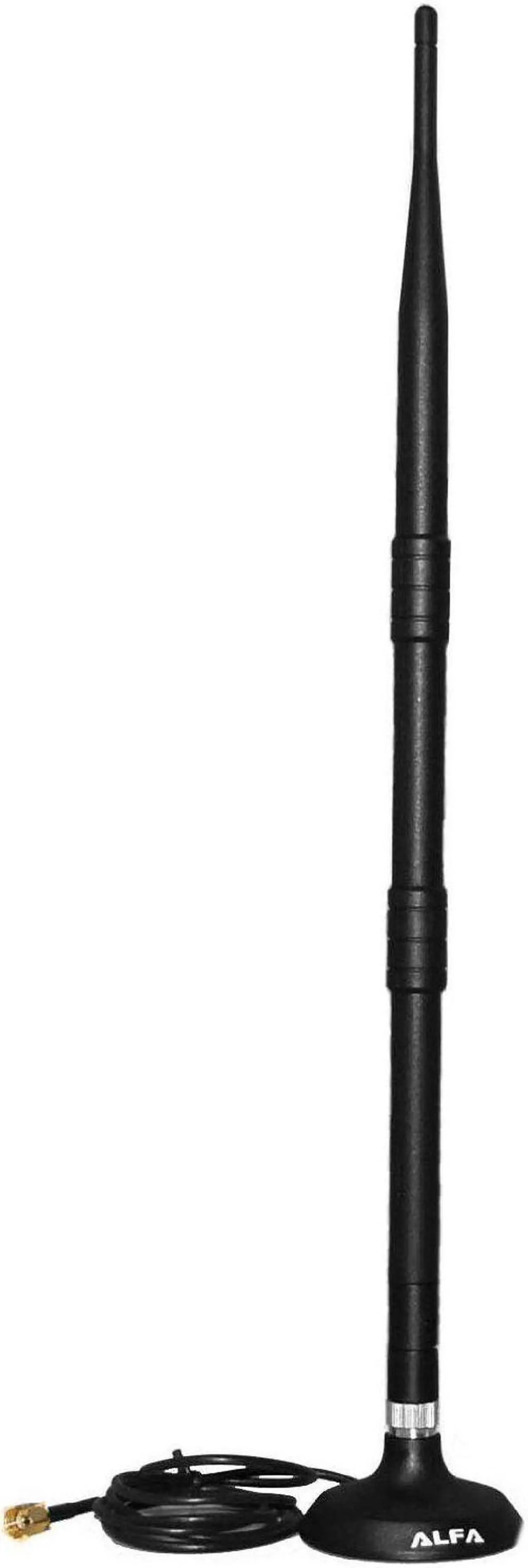 Alt view image 2 of 2 - Gadgets World FBA_ALFA-ARSN19M Alfa 9dBi WiFi Booster SMA OMNI-Directional High-Gain Screw-On Swivel Antenna With magnetic base