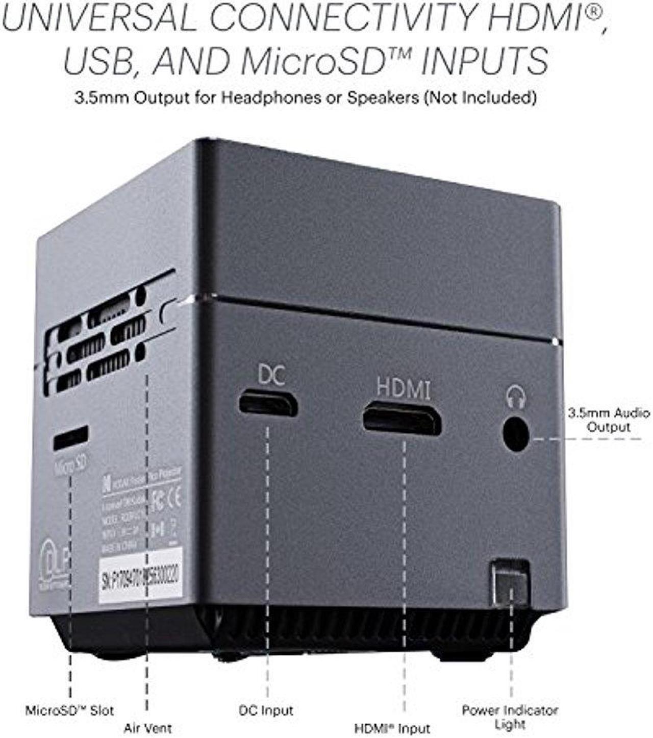 Alt view image 4 of 9 - KODAK Wireless DLP Cube – Miniature Movie Projector w/ 1080p HD Quality, 1.5W Speaker, Remote Control, 3.5mm Input & Hookup for HDMI, & Micro SD Card
