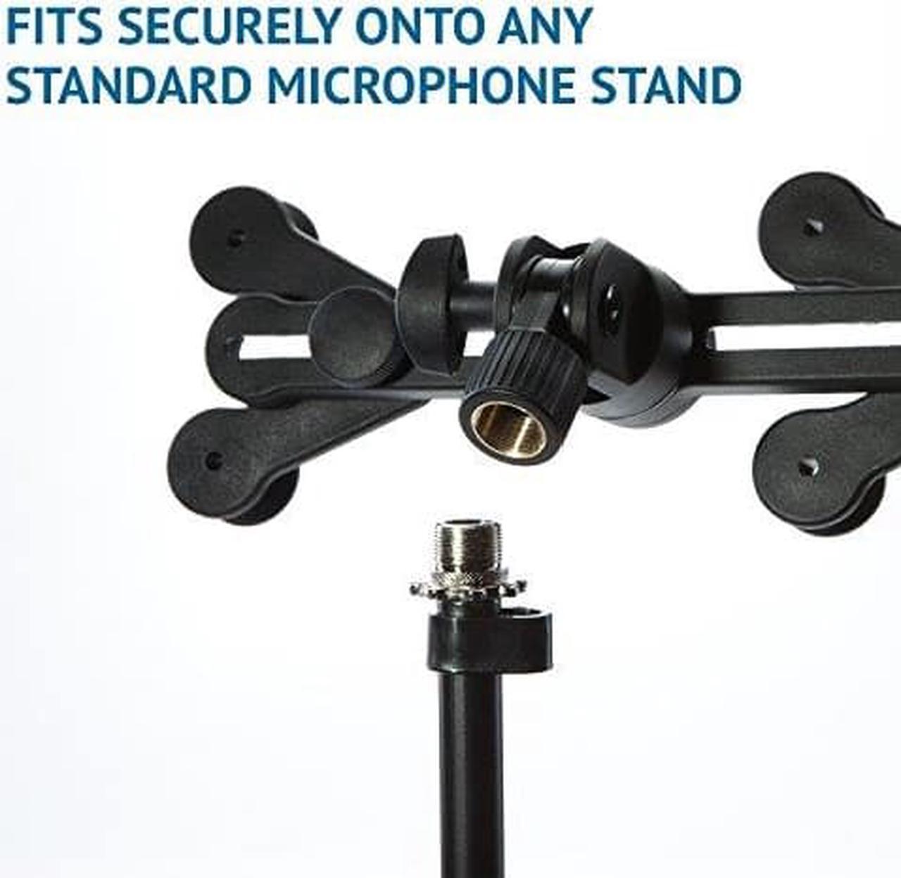 Alt view image 4 of 7 - lyxpro smartphone & tablet holder for microphone & music stands fits iphone & android devices 360 swivel tilt support arms
