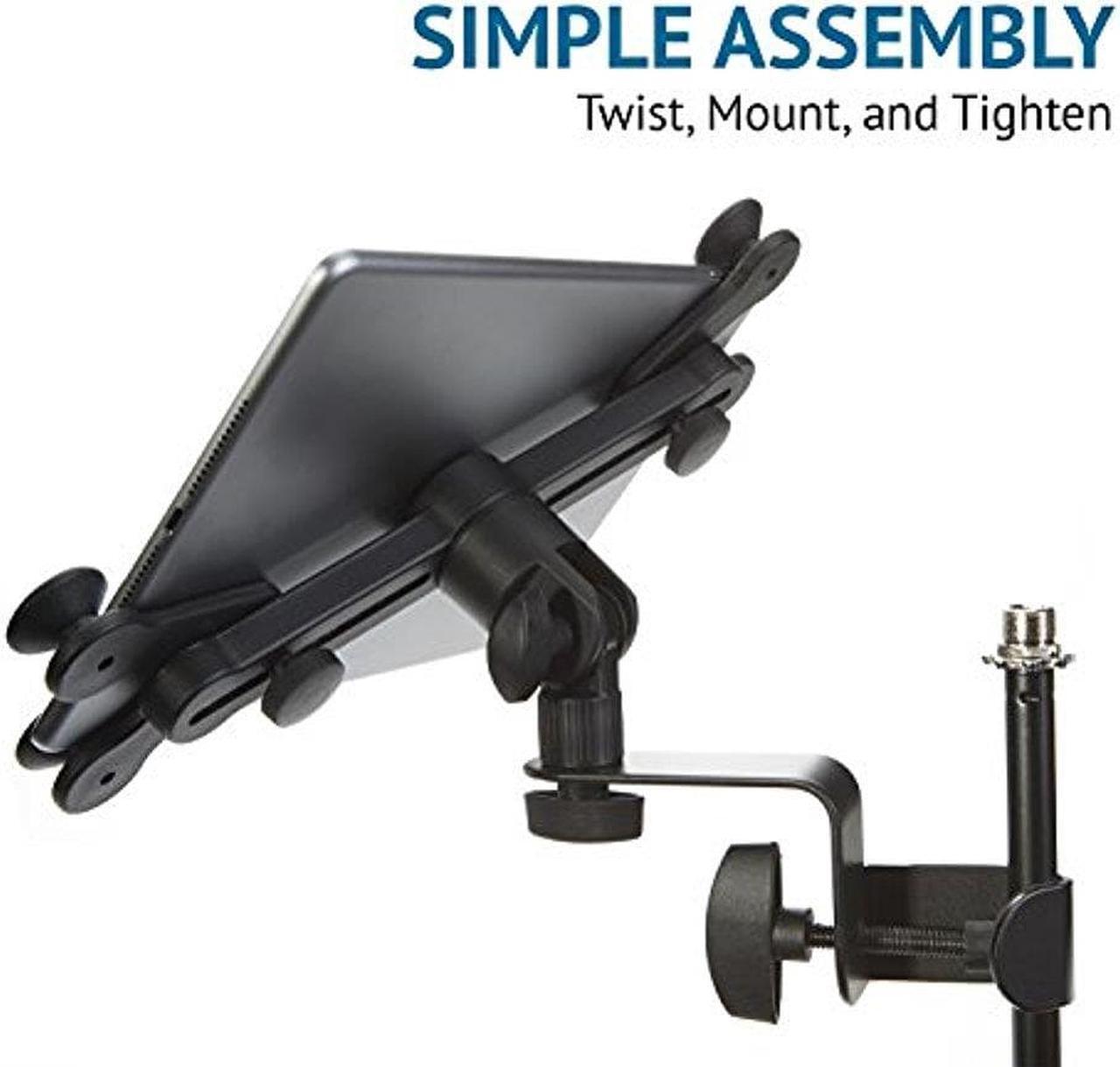 Alt view image 3 of 7 - lyxpro smartphone & tablet holder for microphone & music stands fits iphone & android devices 360 swivel tilt support arms
