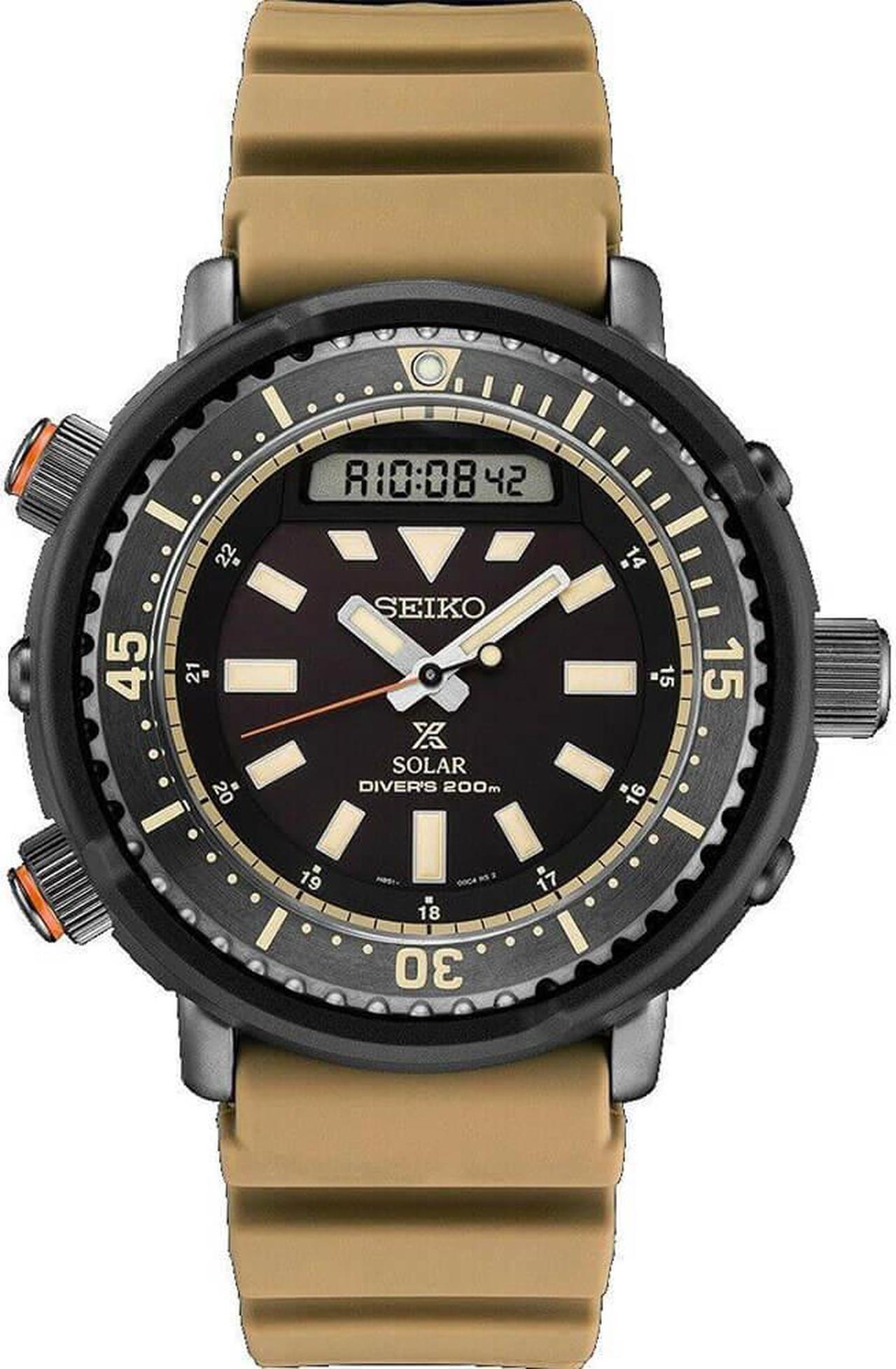 Main image of Seiko SNJ029 Prospex inchArnie inch Tuna Dive Watch - Tan