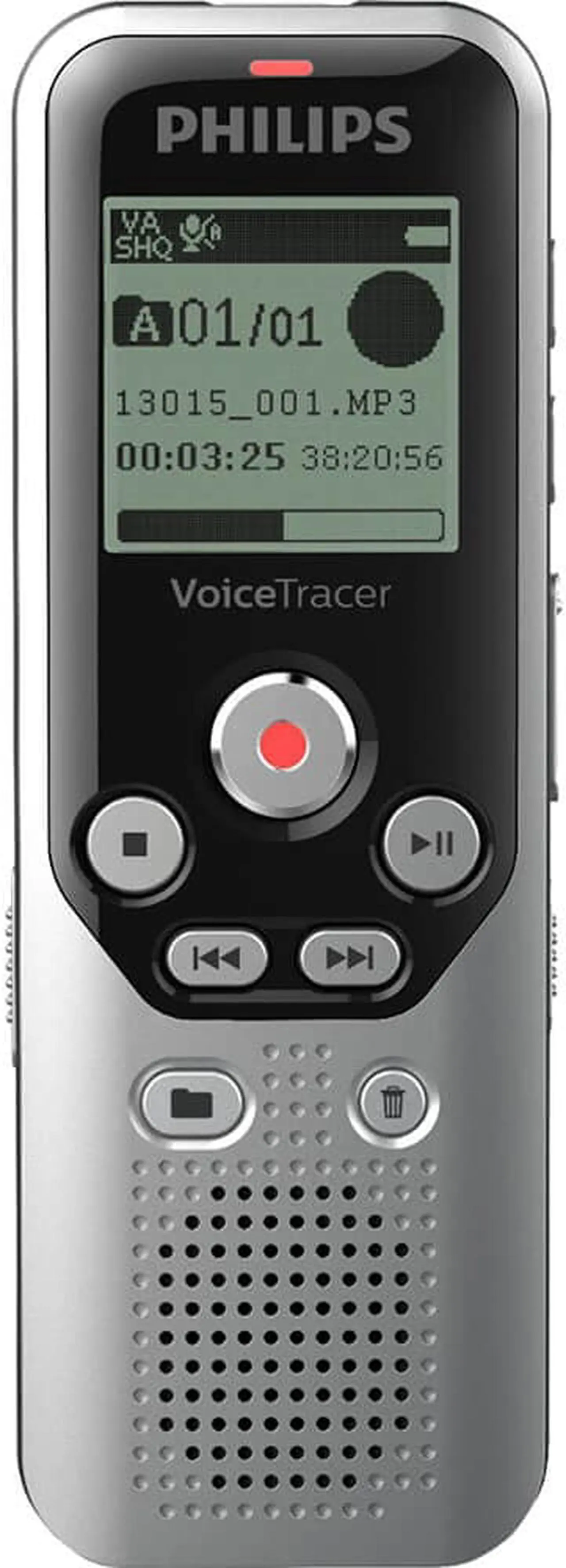 Alt view image 2 of 20 - Philips - VoiceTracer Digital Audio Recorder - Dark Silver & Black