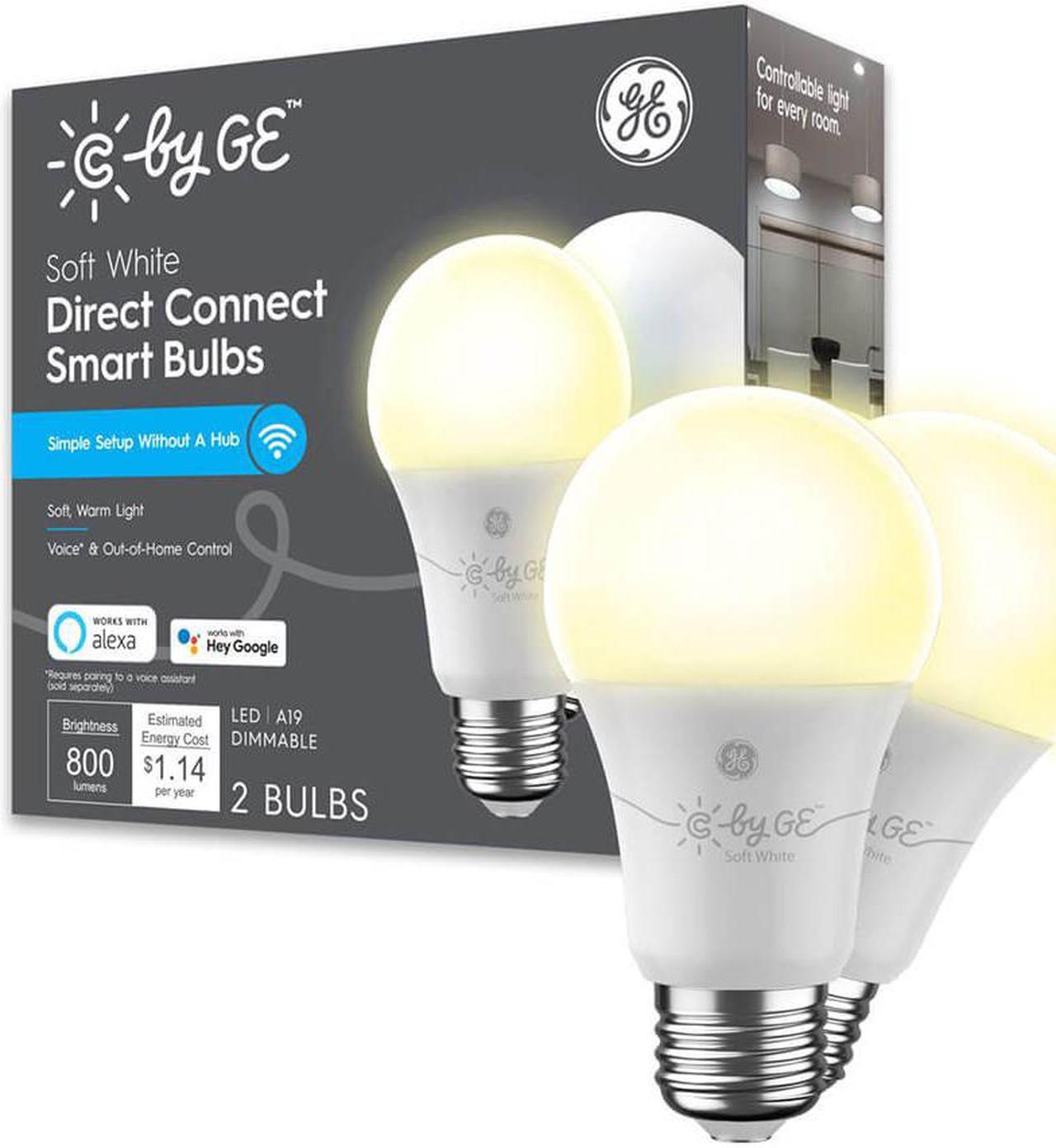 Main image of C by GE Soft White Direct Connect Smart Bulbs (2 LED A19 Light Bulbs)