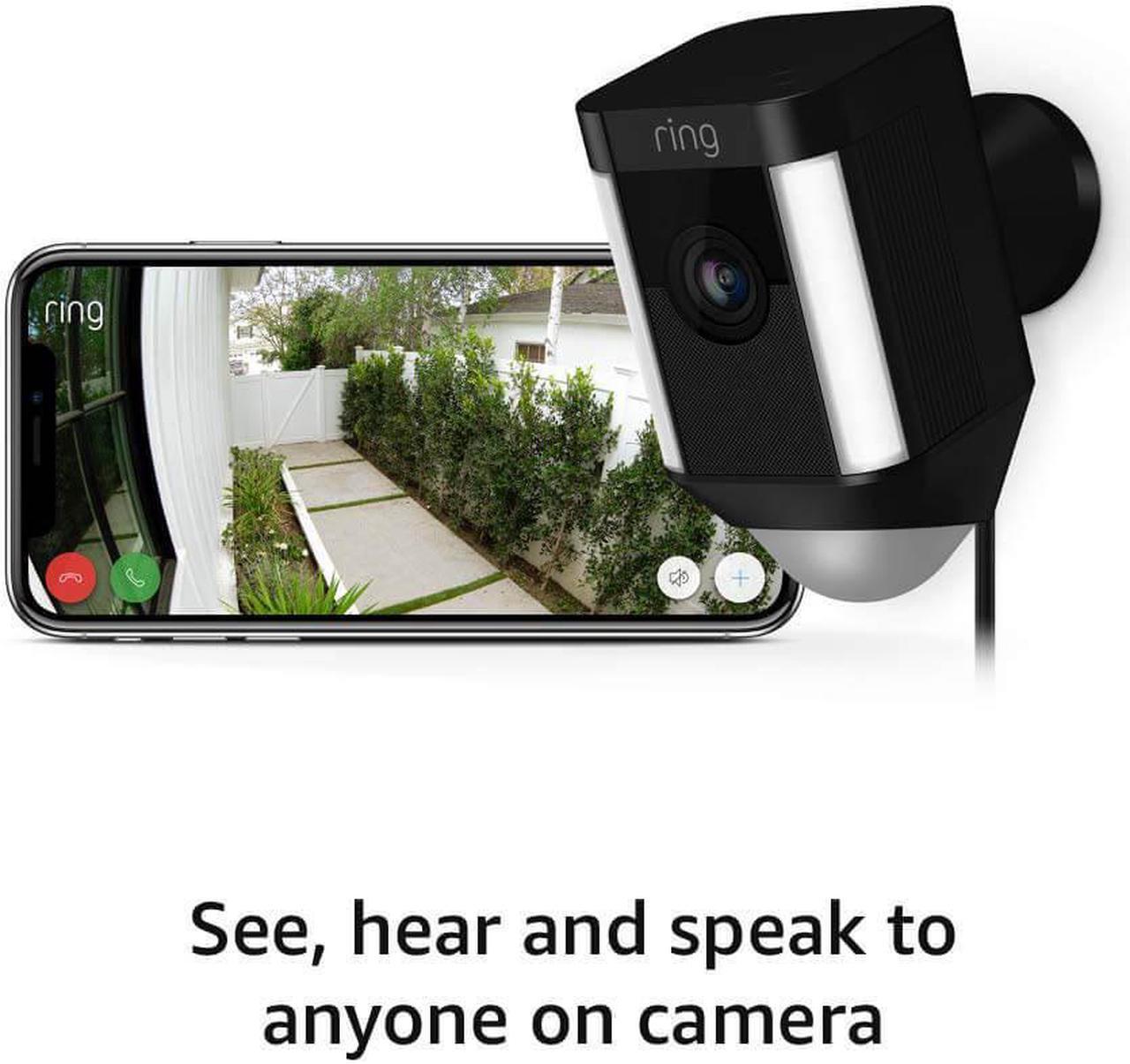 Alt view image 16 of 20 - Ring Spotlight Cam Wired, HD Two Way Talk Security Camera Black
