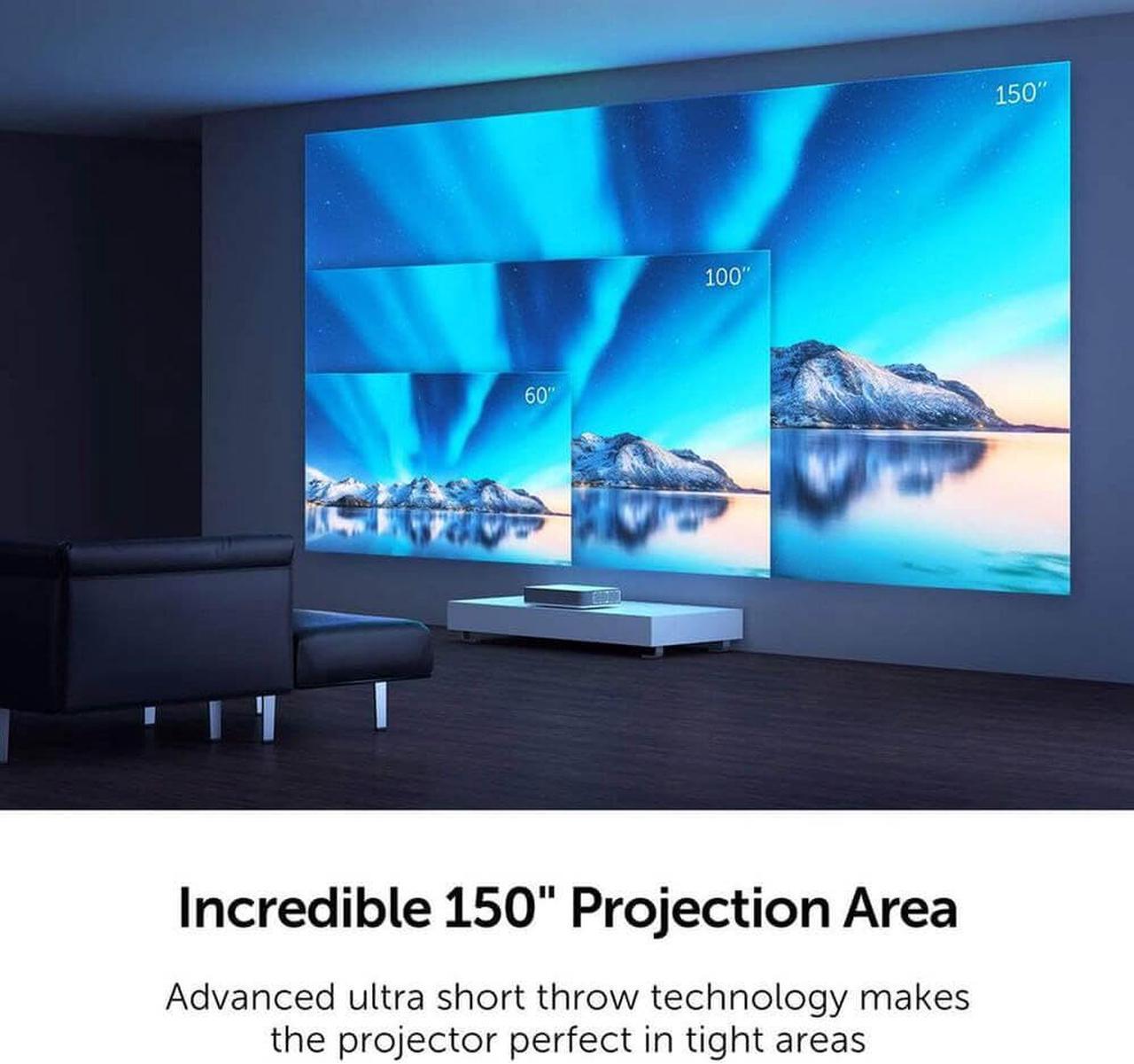 Alt view image 3 of 4 - VAVA 4K Ultra Short Throw Laser TV Projector  - Black