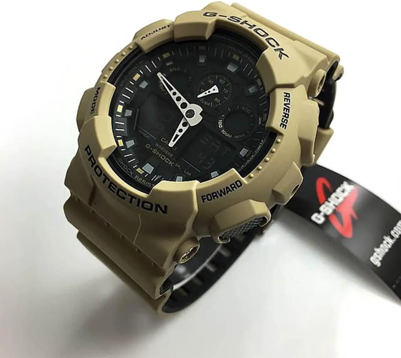 Alt view image 6 of 8 - Casio G-Shock Sand Beige Digital Analog Watch GA100L-8A GA-100L-8ACR