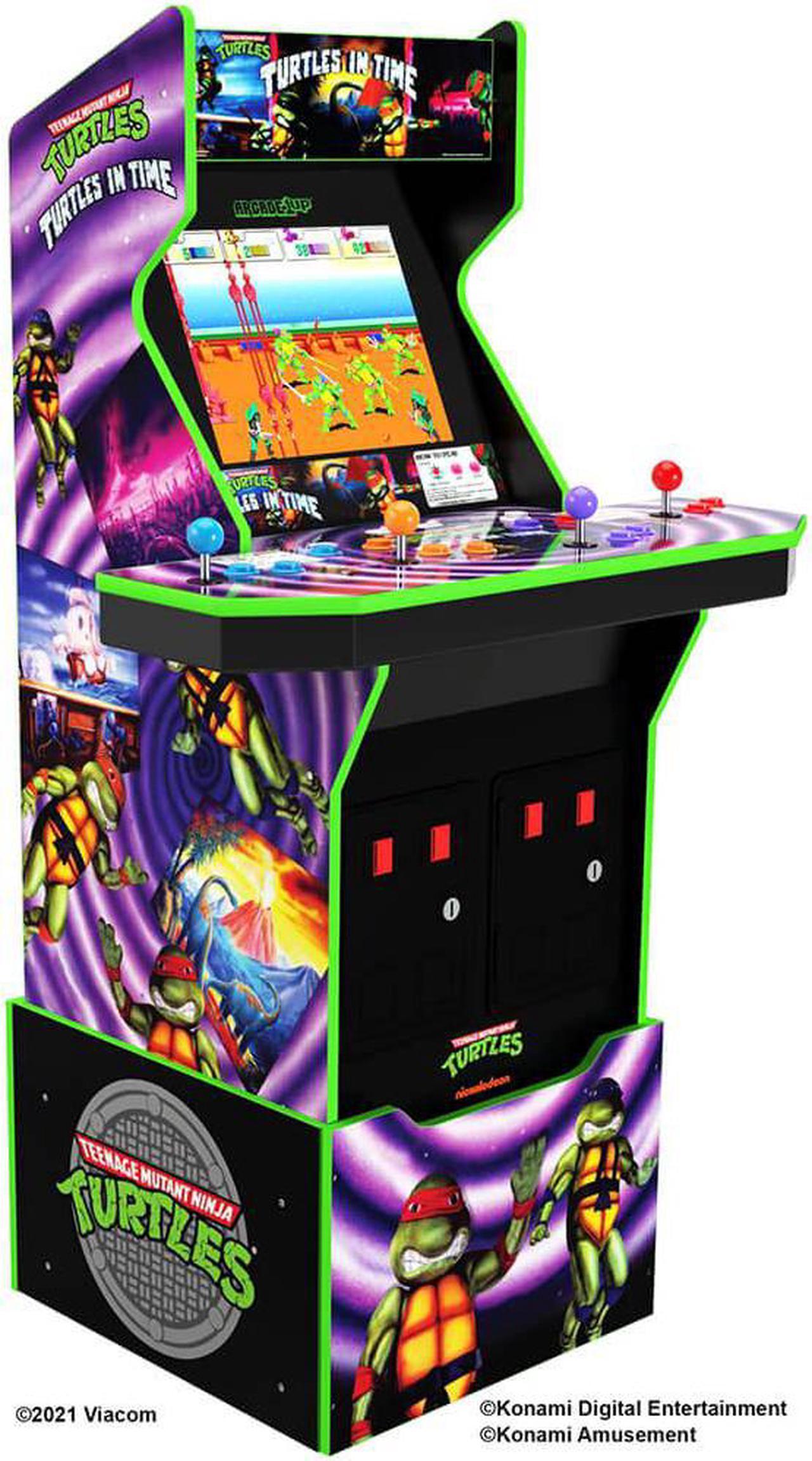 Alt view image 5 of 8 - Arcade1Up Teenage Mutant Ninja Turtles: Turtles in Time Home Arcade with Riser and Stool