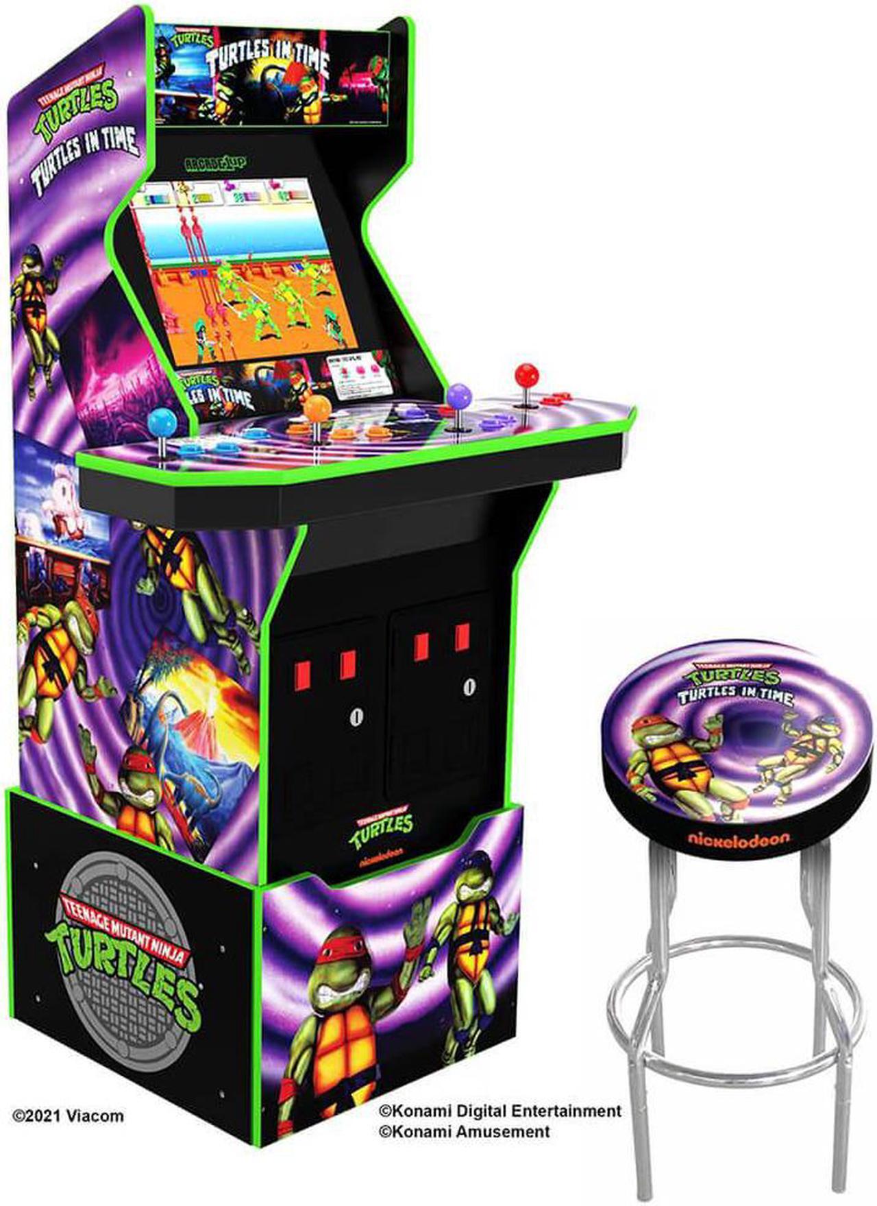 Alt view image 6 of 8 - Arcade1Up Teenage Mutant Ninja Turtles: Turtles in Time Home Arcade with Riser and Stool