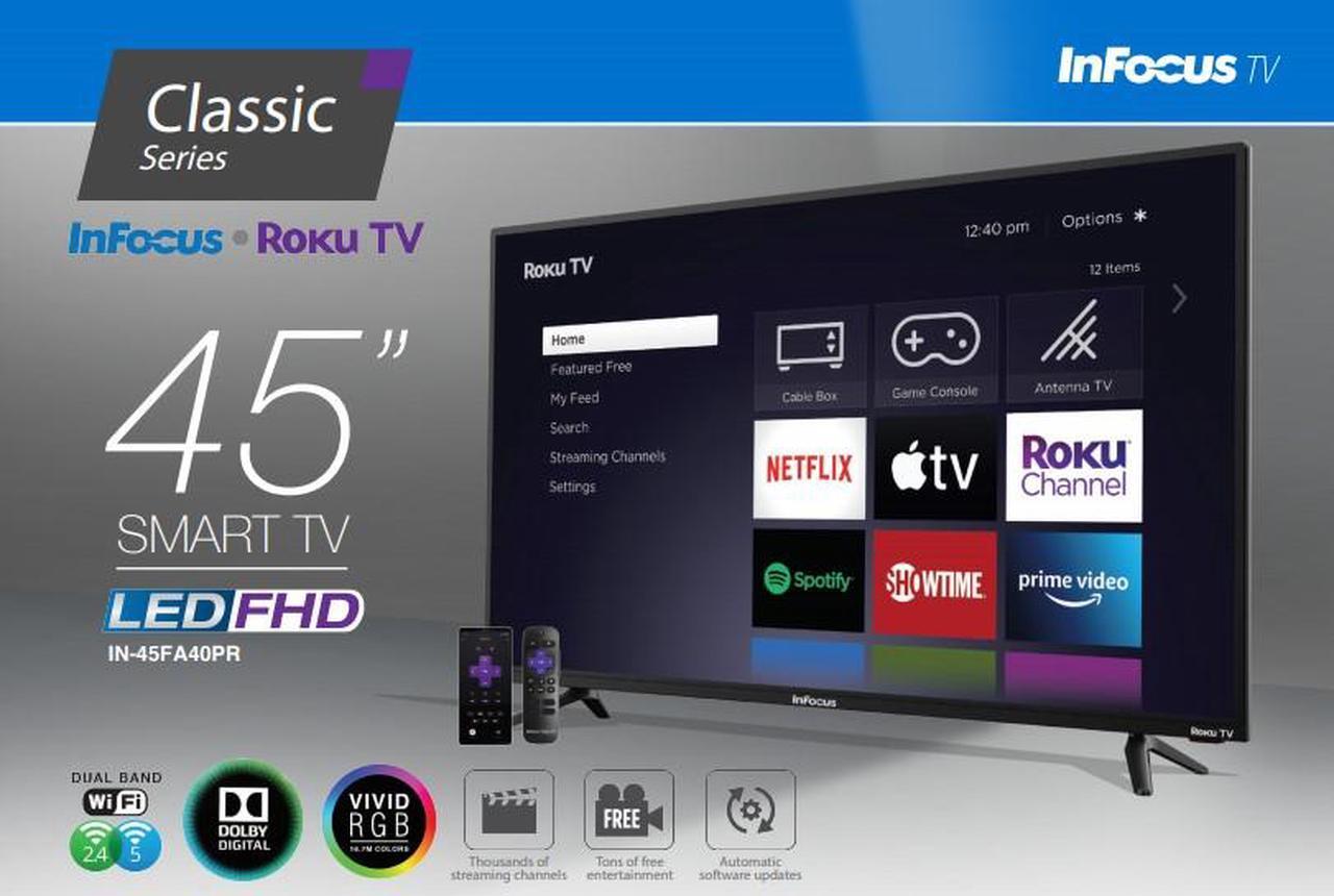 Alt view image 4 of 17 - InFocus Classic Series 45" 1080p Roku Smart LED TV (IN-45FA40PR)