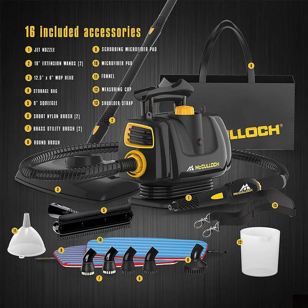 Alt view image 3 of 7 - McCulloch MC1270 Portable Power Steam Cleaner