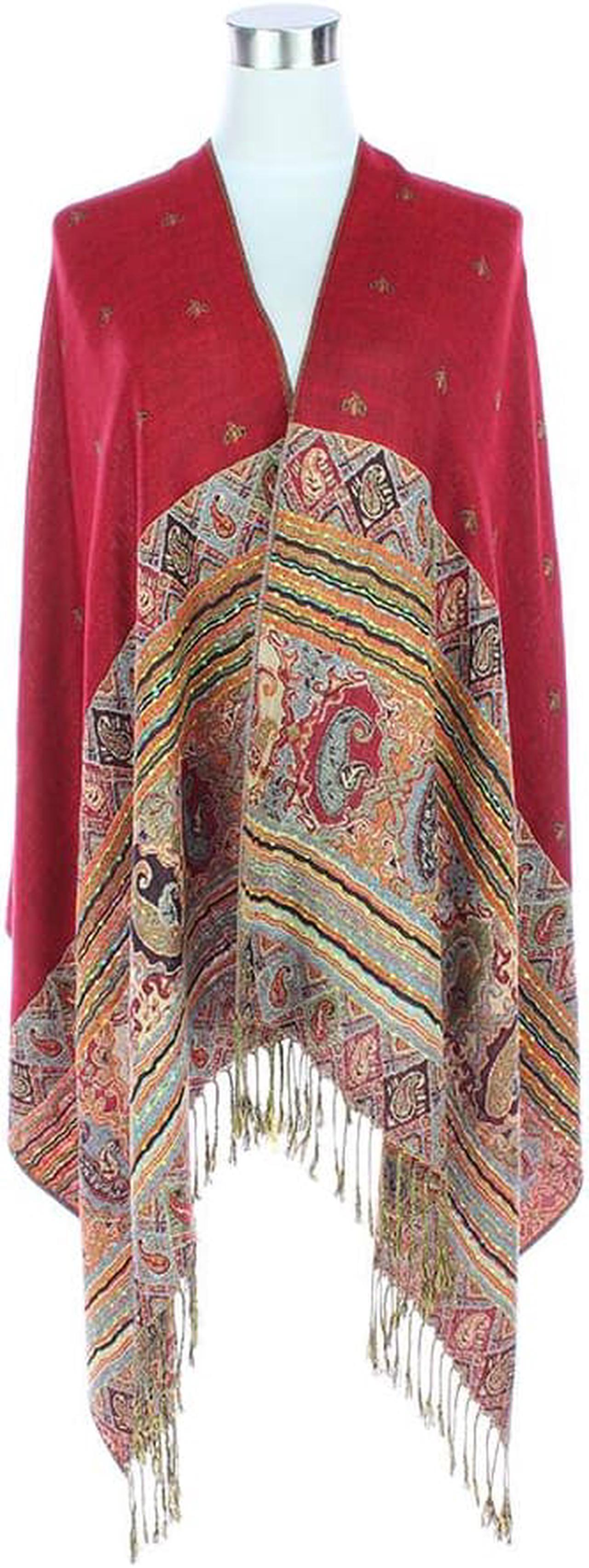 Main image of Paisley Pashmina Shawl - Pink Multi-Color