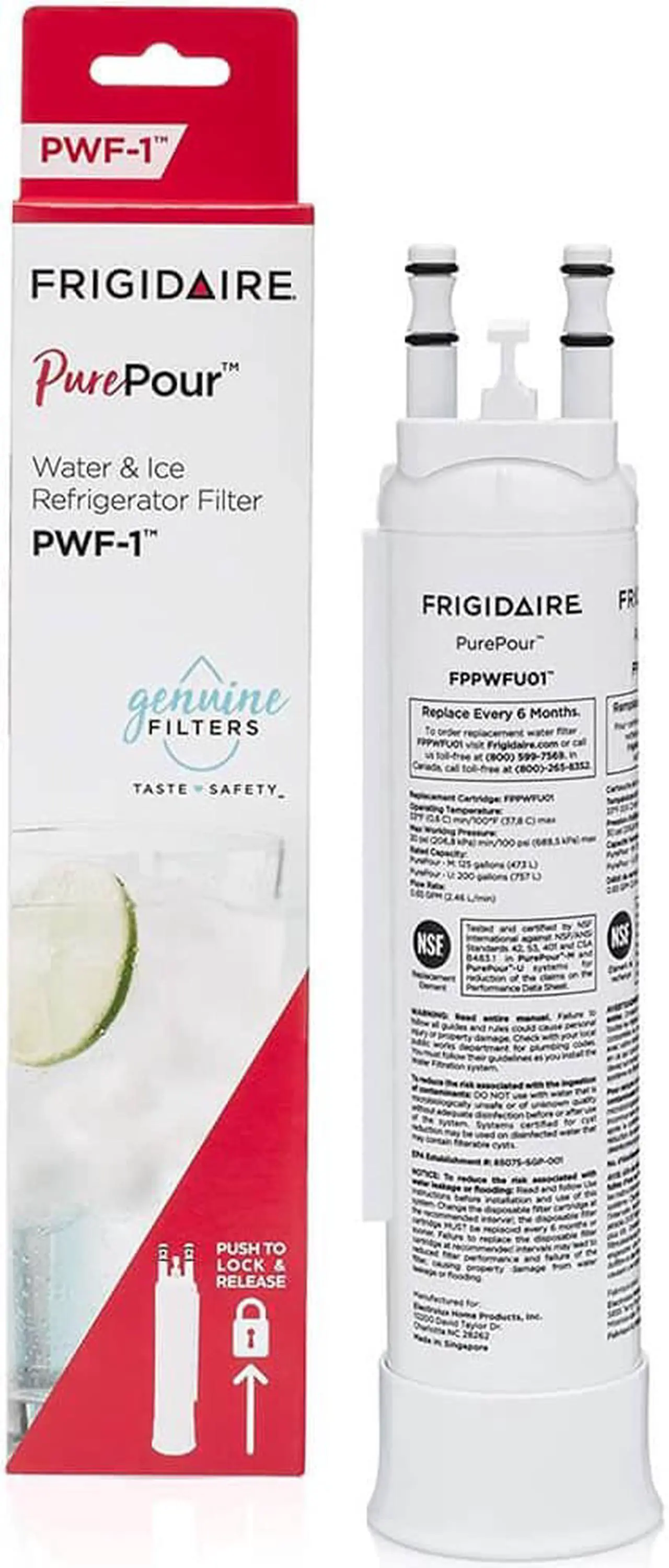 Alt view image 3 of 6 - Frigidaire FPPWFU01 PurePour Water and Ice Refrigerator Filter PWF-1