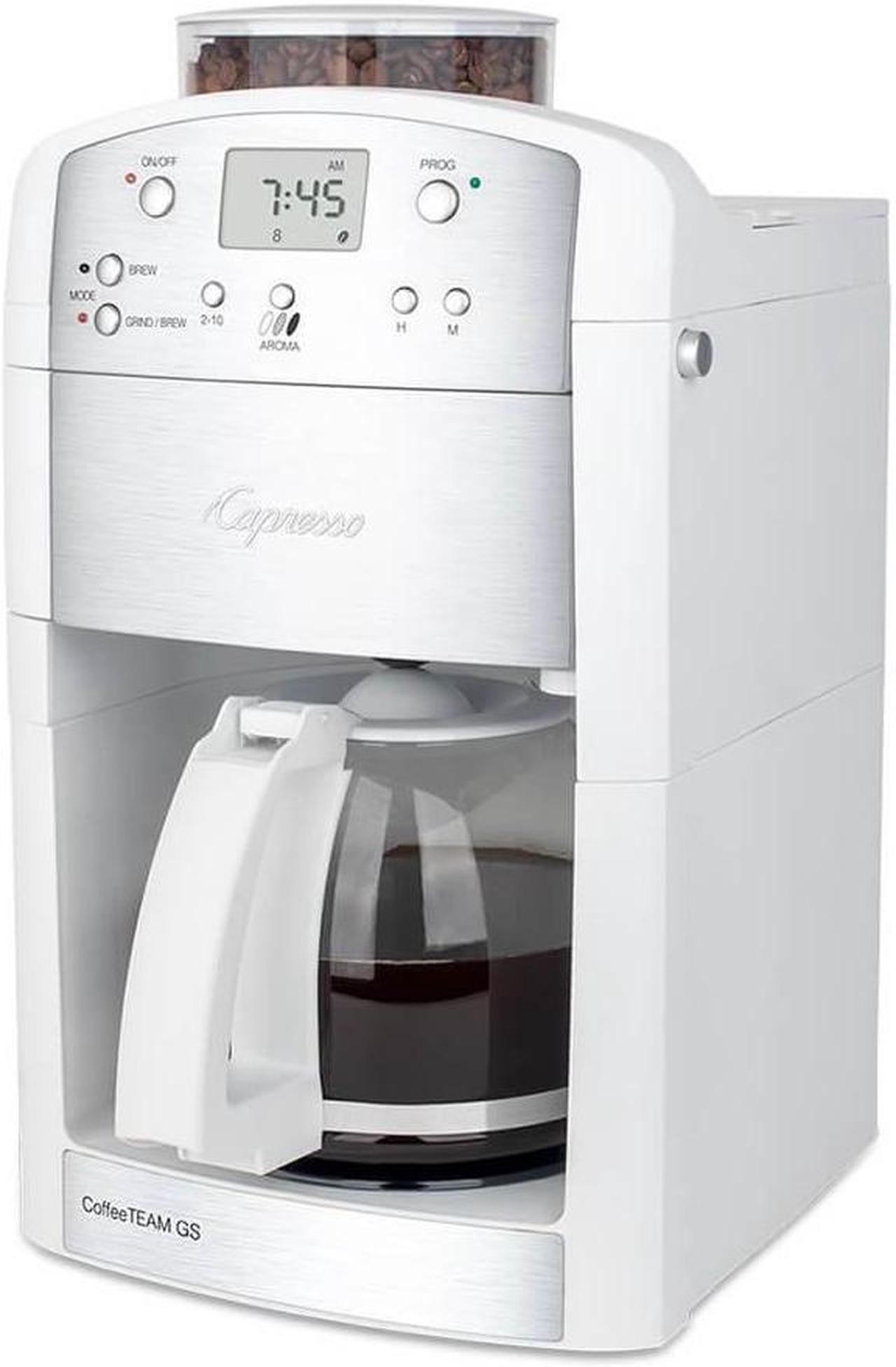 Alt view image 2 of 4 - Capresso CoffeeTeam GS 10-Cup Coffeemaker with Conical Burr Grinder - White
