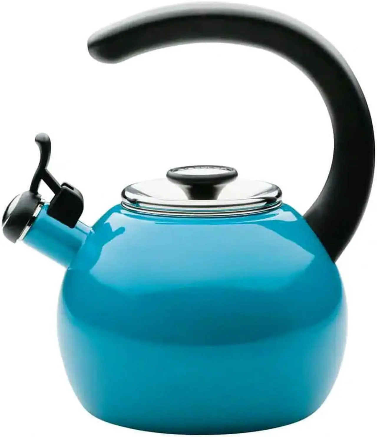 Alt view image 2 of 7 - Circulon 48167 2-Quart Whistling Turquoise Teakettle with Flip-Up Spout