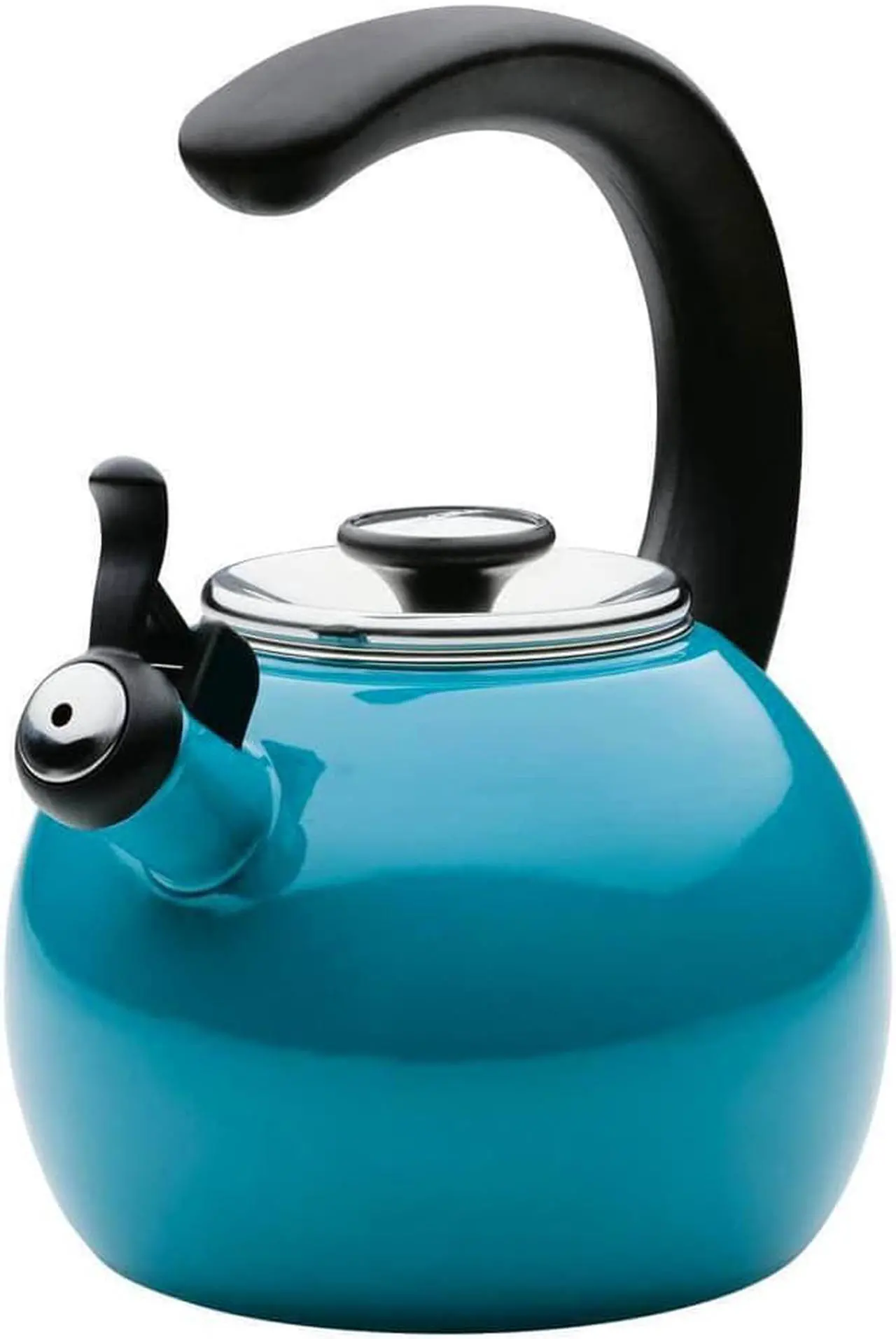 Main image of Circulon 48167 2-Quart Whistling Turquoise Teakettle with Flip-Up Spout