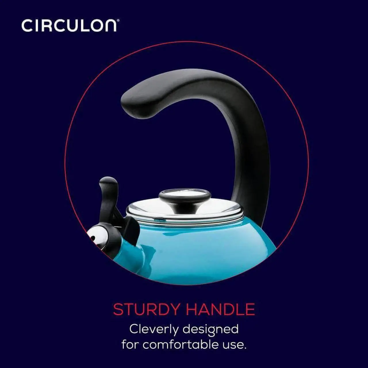 Alt view image 6 of 7 - Circulon 48167 2-Quart Whistling Turquoise Teakettle with Flip-Up Spout