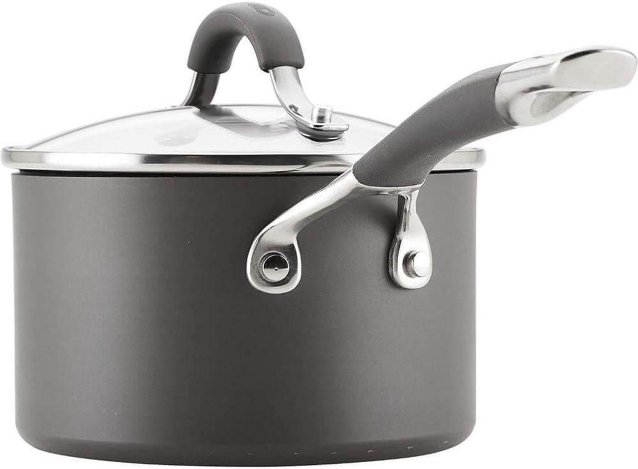 Alt view image 3 of 7 - Circulon Radiance Hard Anodized Nonstick 10-Piece Cookware Set - Gray