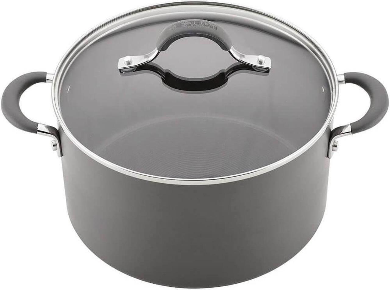 Alt view image 2 of 7 - Circulon Radiance Hard Anodized Nonstick 10-Piece Cookware Set - Gray