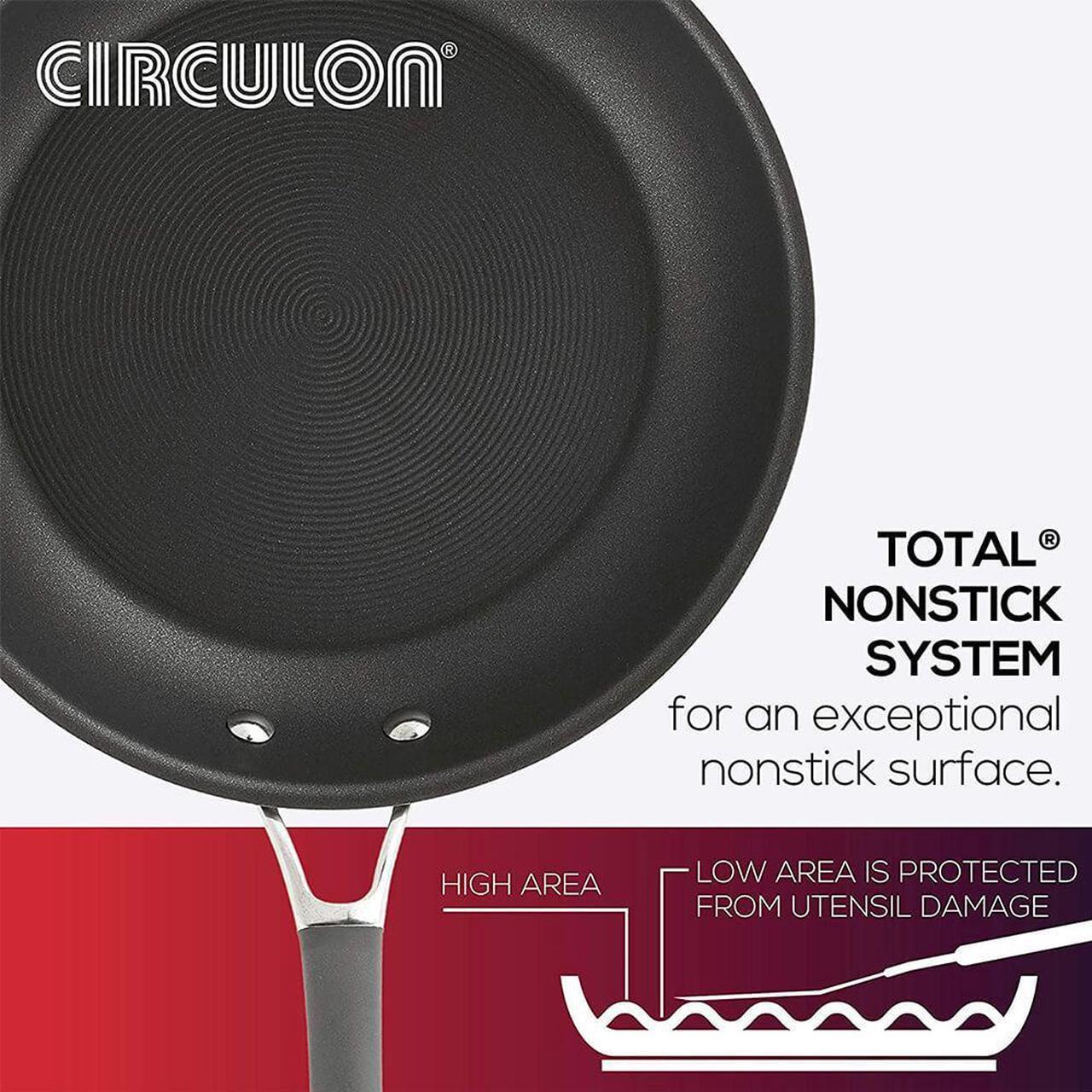 Alt view image 6 of 7 - Circulon Radiance Hard Anodized Nonstick 10-Piece Cookware Set - Gray